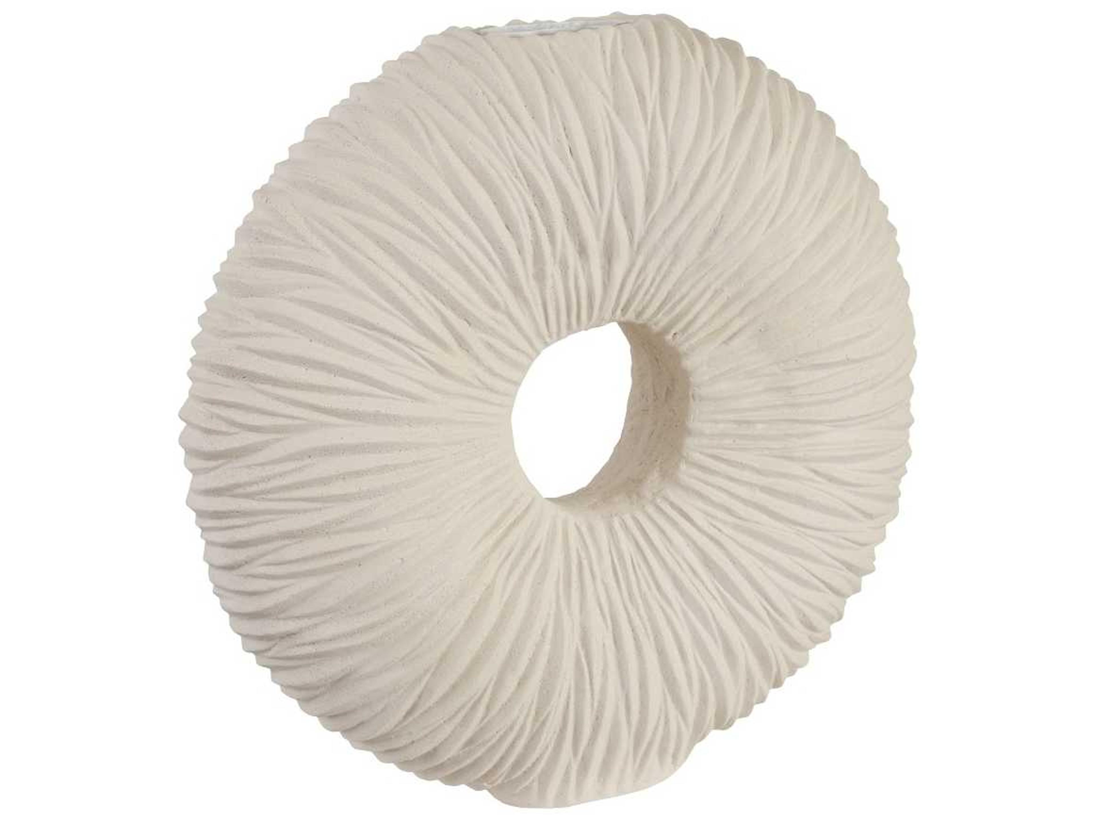 Phillips Collection Stone Cast / Off White 20" Waves Circle Vase