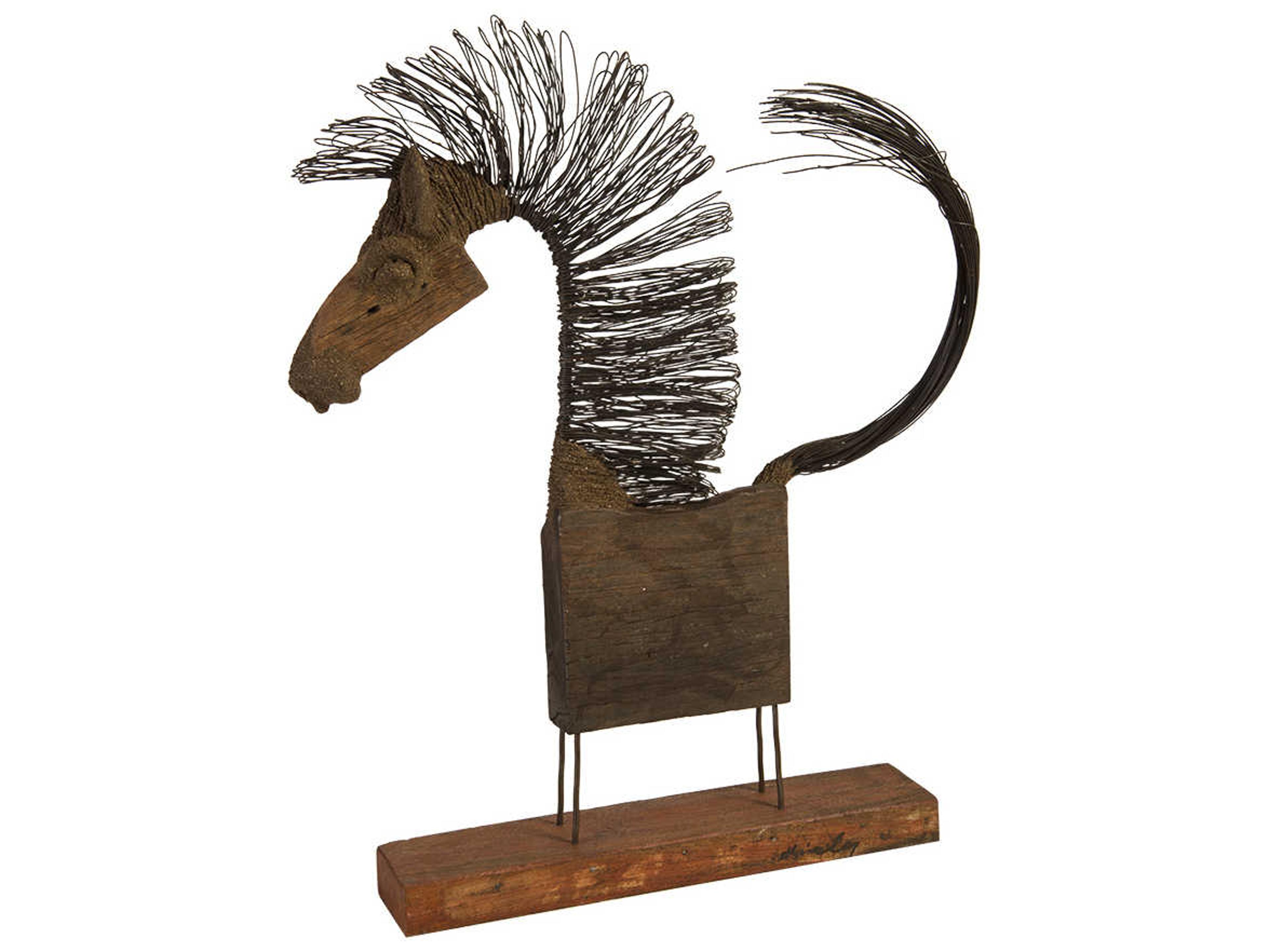 Phillips Collection Wire Horse Brown Black Sculpture