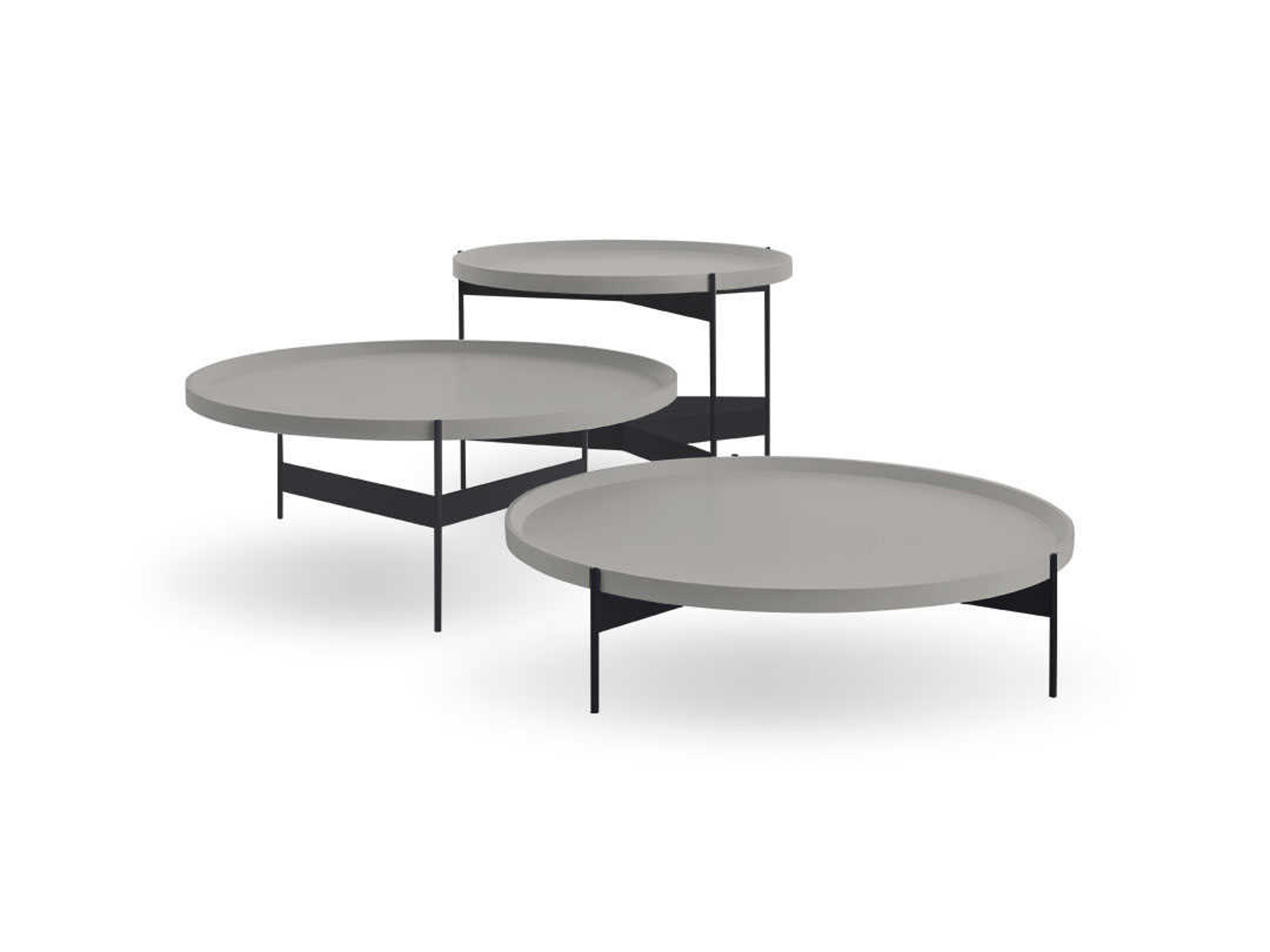 Pianca Abaco Round Metal Ash Grey Charcoal Coffee Table