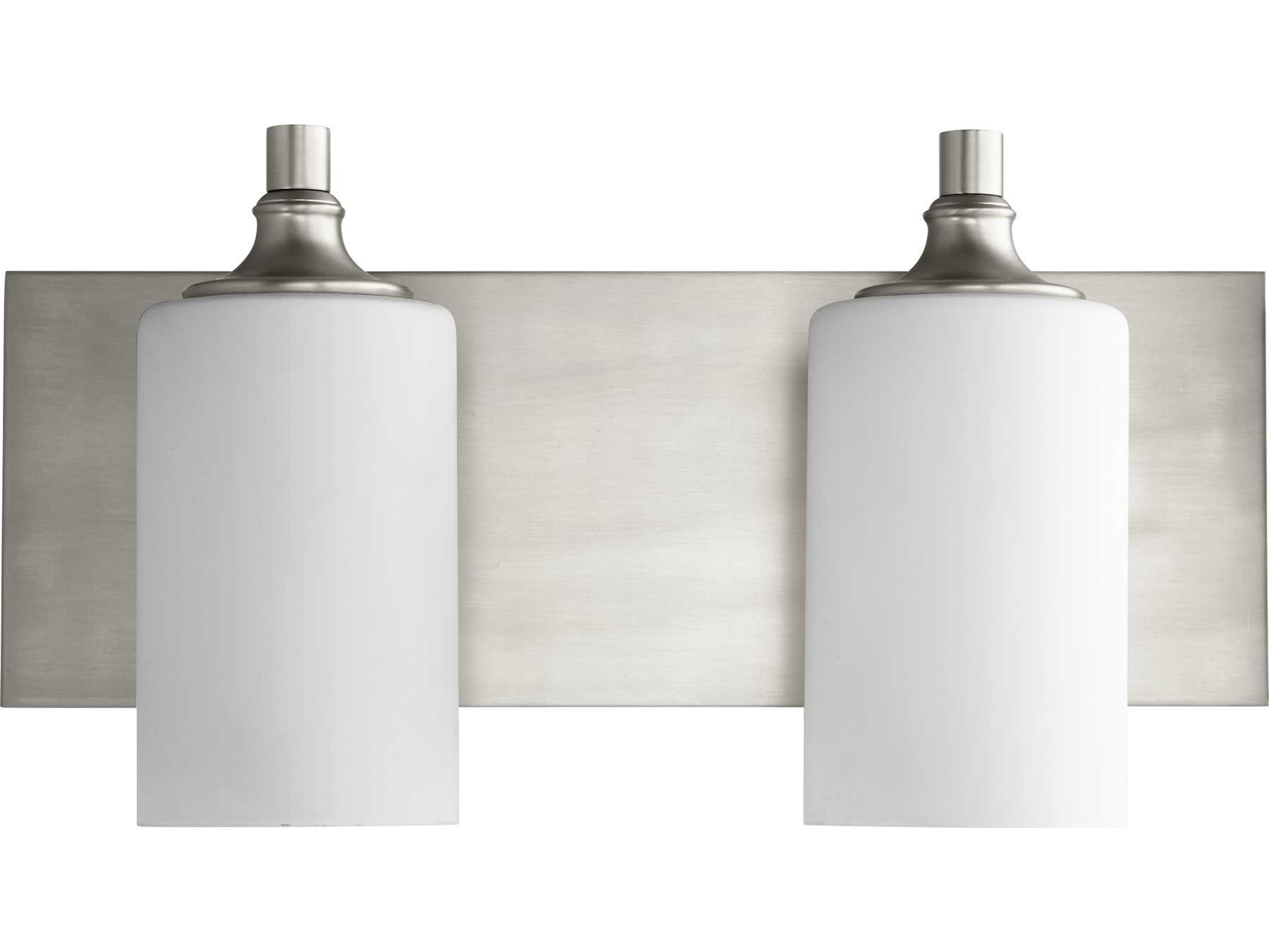 Quorum Celeste 2-Light Satin Nickel Glass Vanity Light