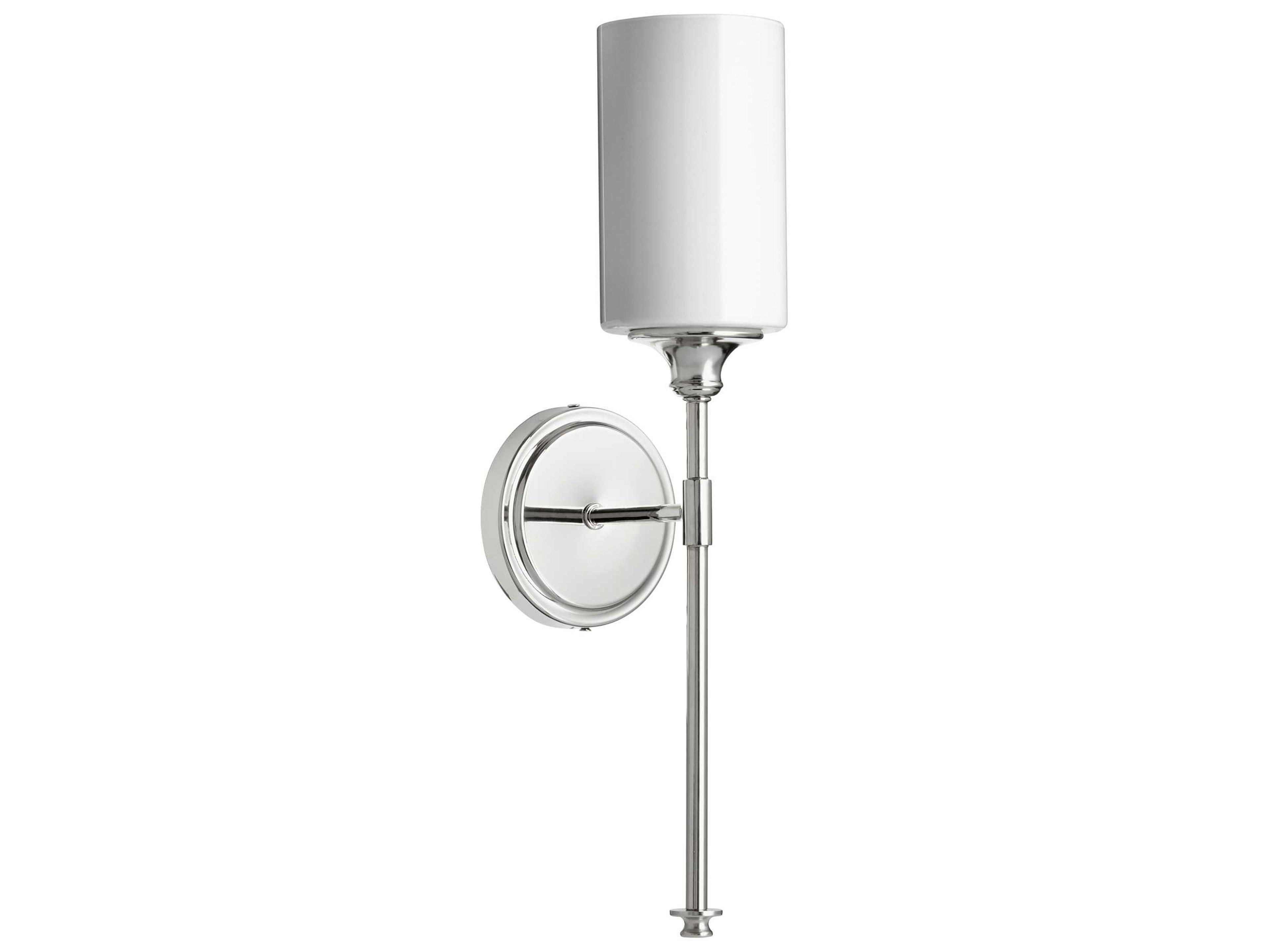 Quorum Celeste 1-Light Polished Nickel Glass Wall Sconce
