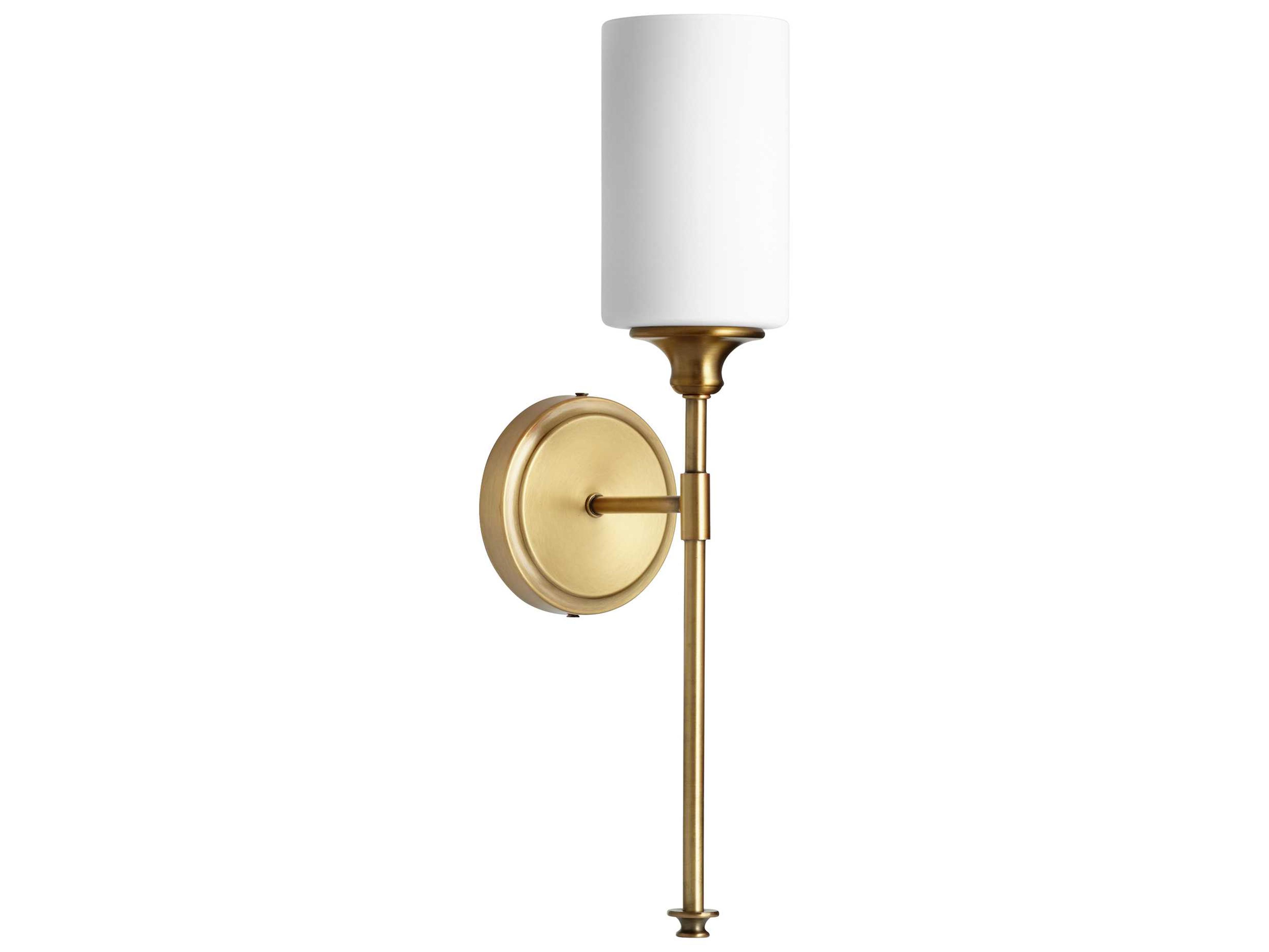 Quorum Celeste 1-Light Aged Brass Glass Wall Sconce
