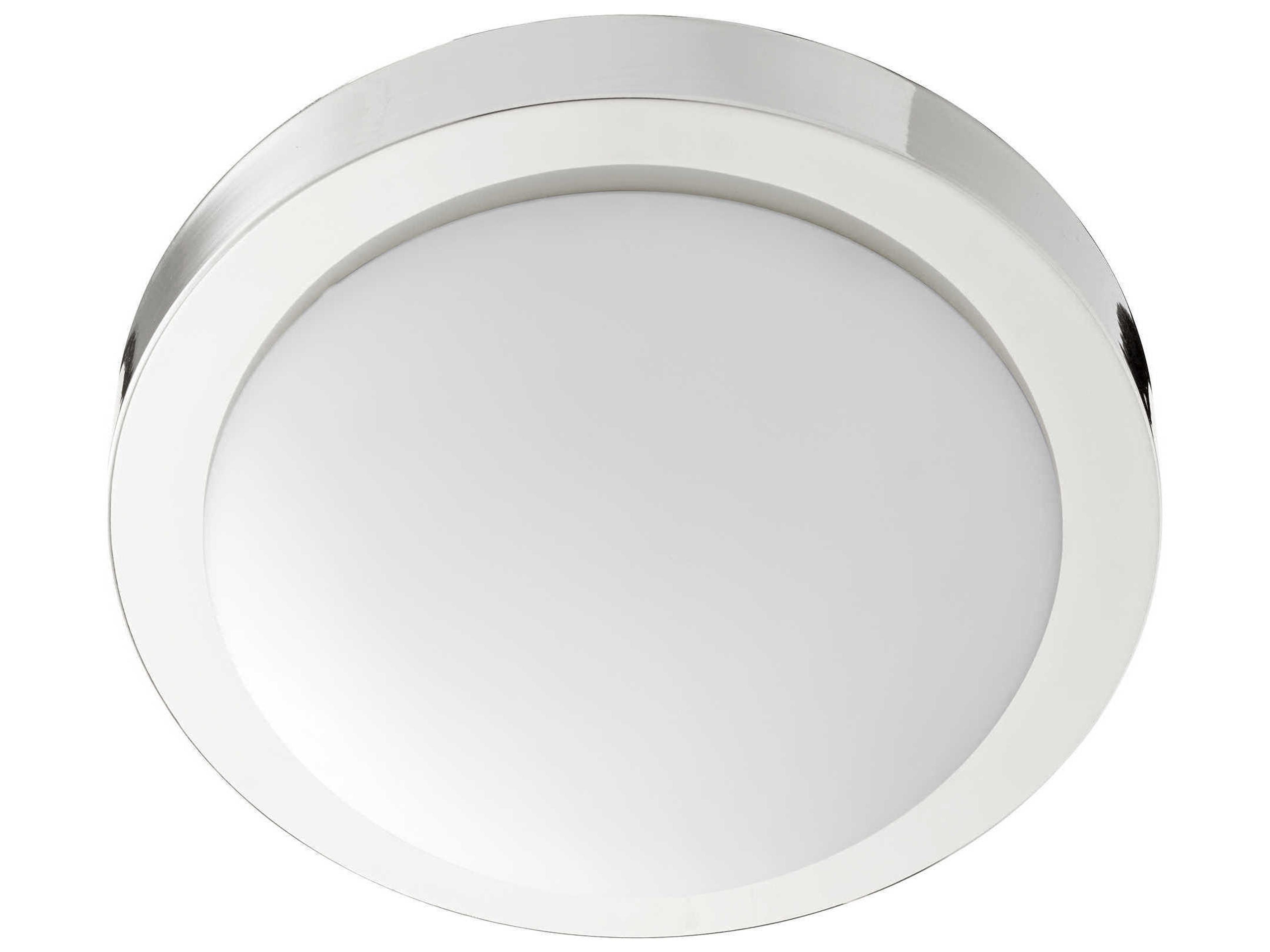 Quorum Contempo 2-Light Polished Nickel Glass Bowl Flush Mount
