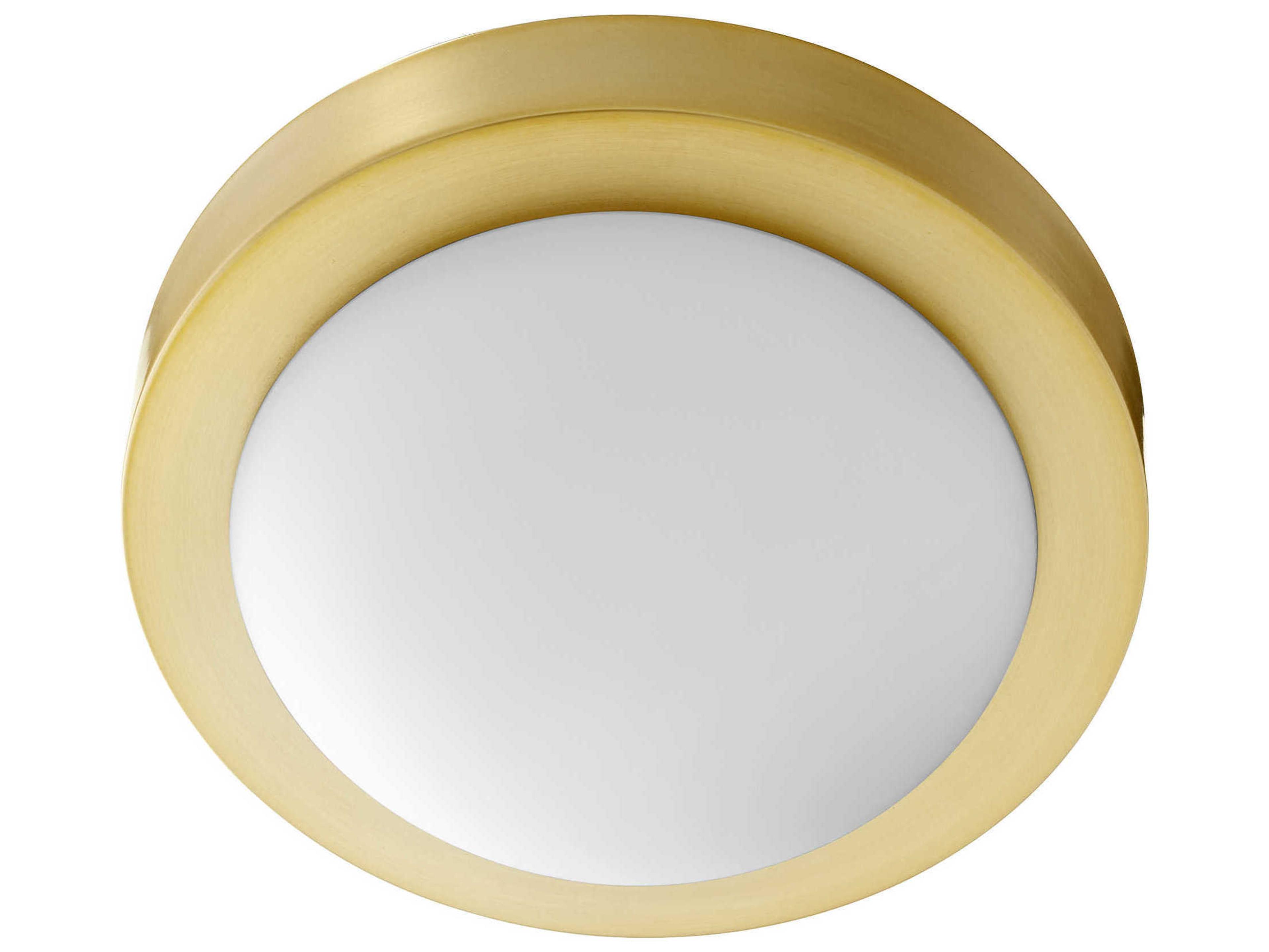 Quorum Contempo 1-Light Aged Brass Glass Bowl Flush Mount