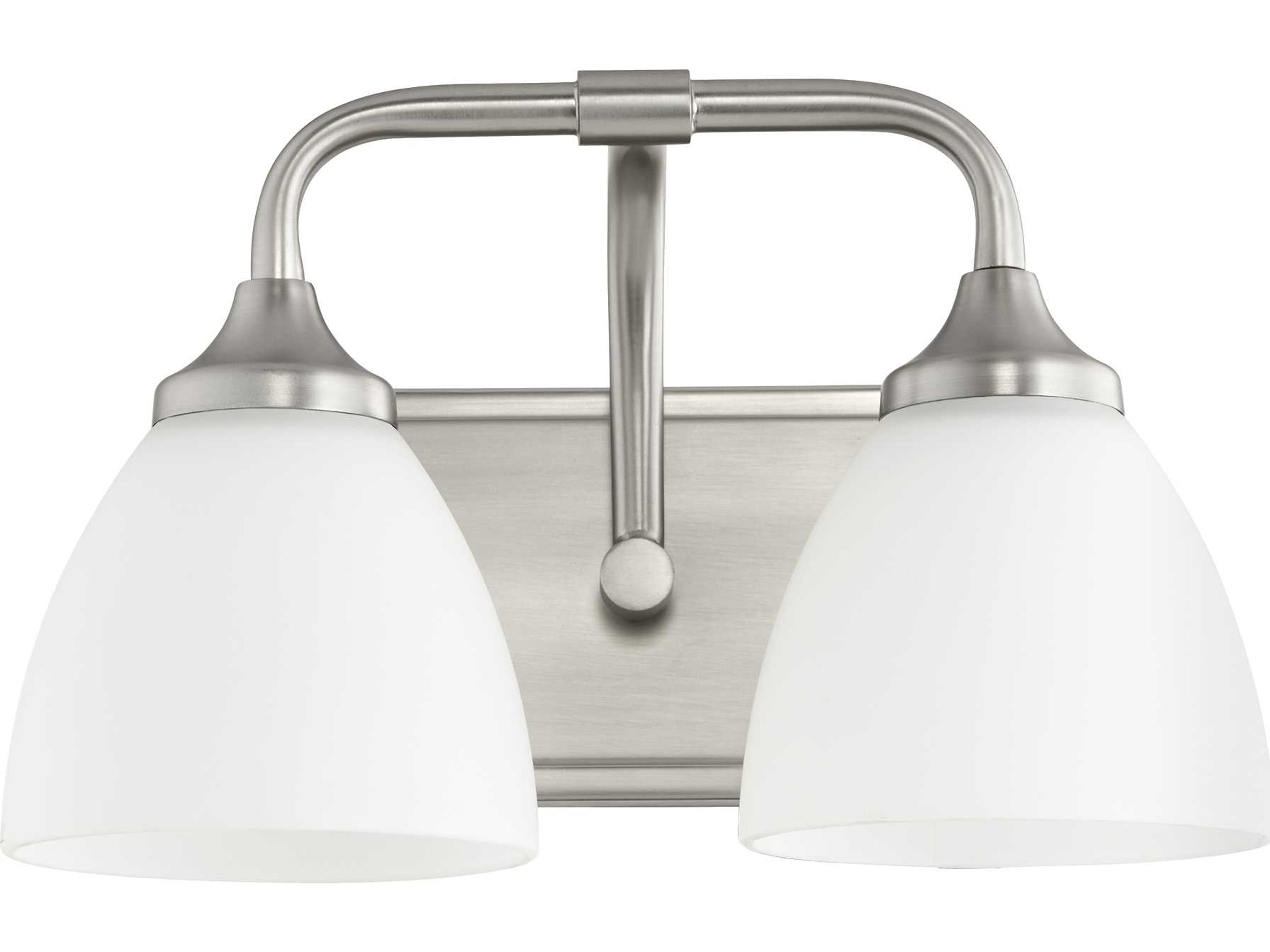 Quorum Enclave 2-Light Satin Nickel Glass Vanity Light