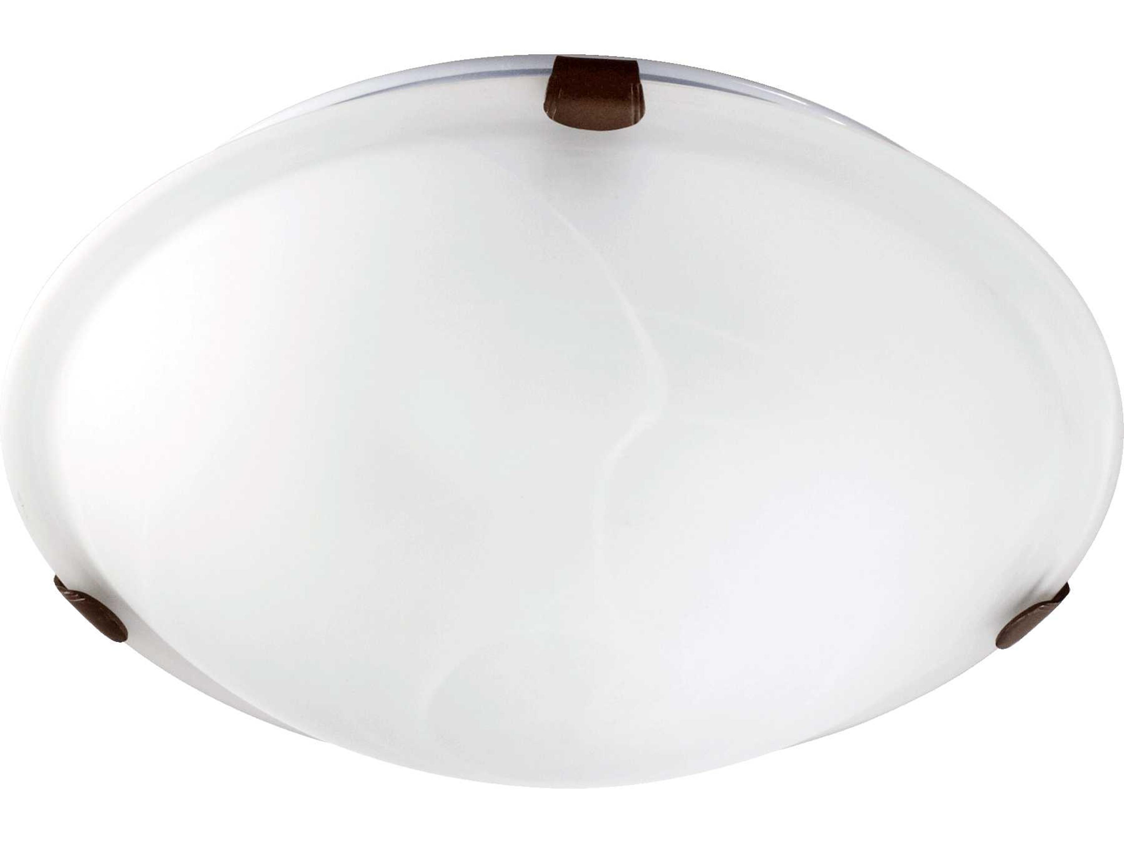 Quorum 2-Light Oiled Bronze Glass Bowl Flush Mount