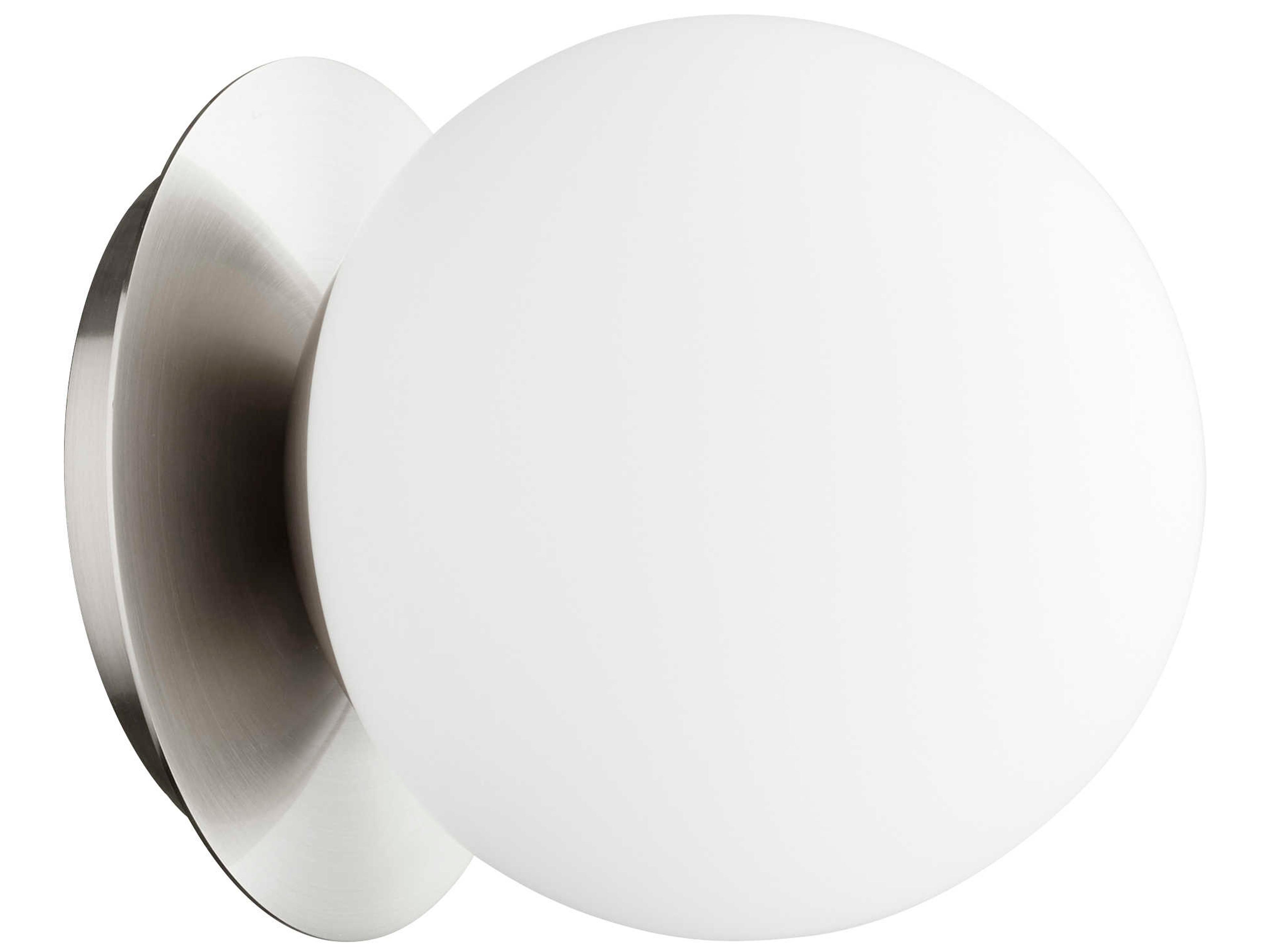 Quorum Globe 1-Light Satin Nickel Glass Wall Sconce