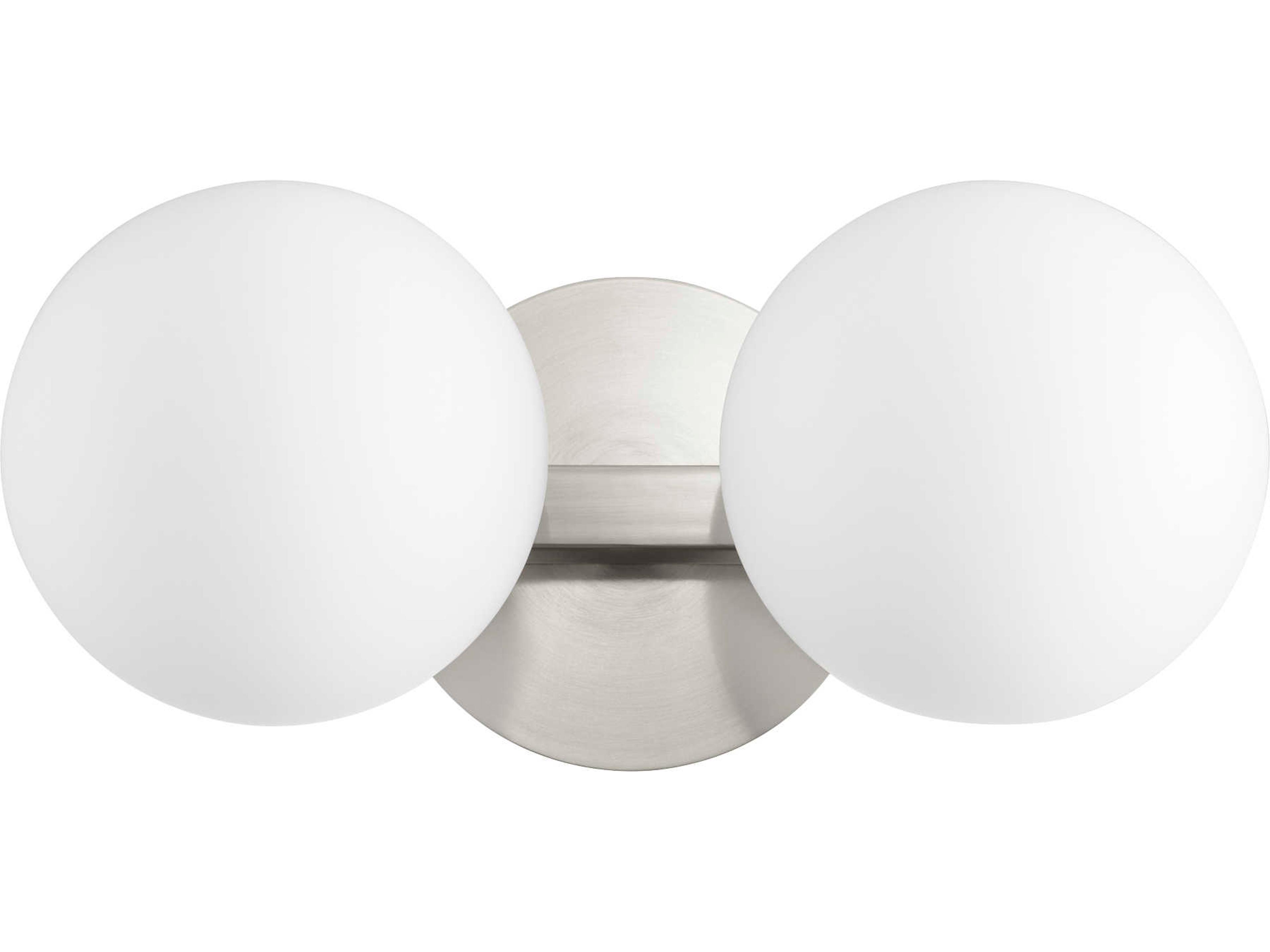 Quorum Globe 2-Light Satin Nickel Glass Vanity Light