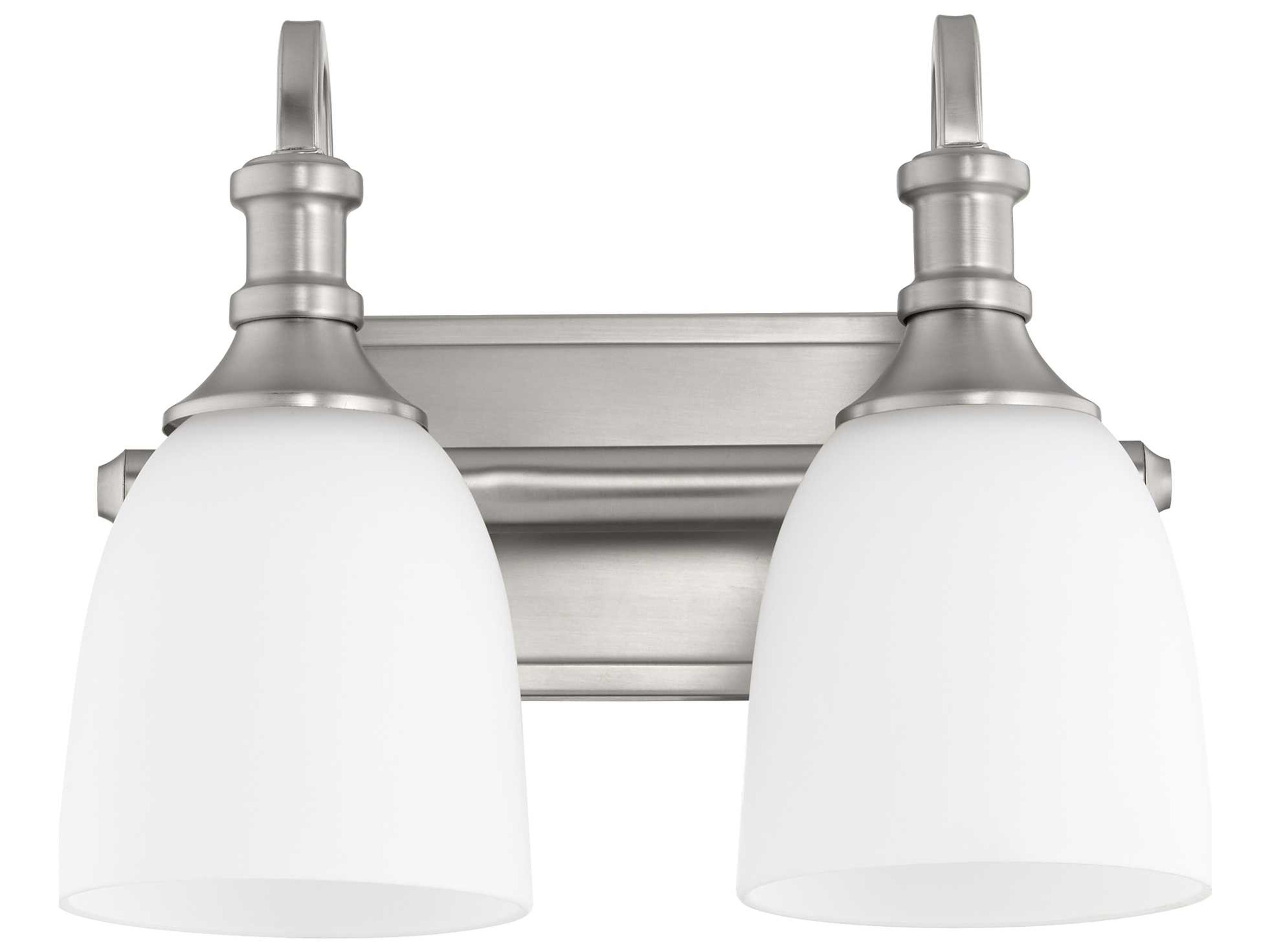 Quorum Richmond 2-Light Satin Nickel Glass Vanity Light