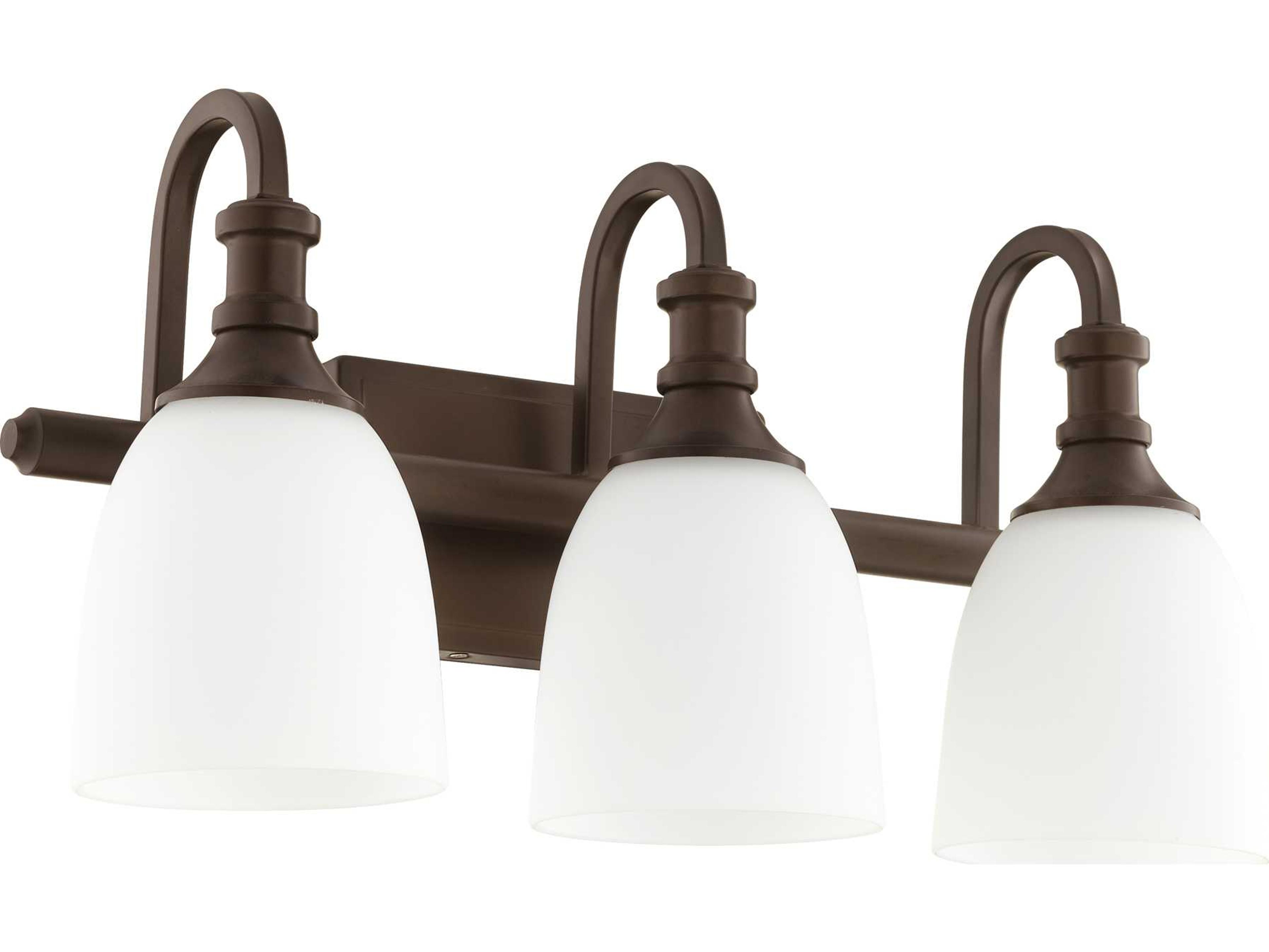 Quorum Richmond 3-Light Oiled Bronze Glass Vanity Light