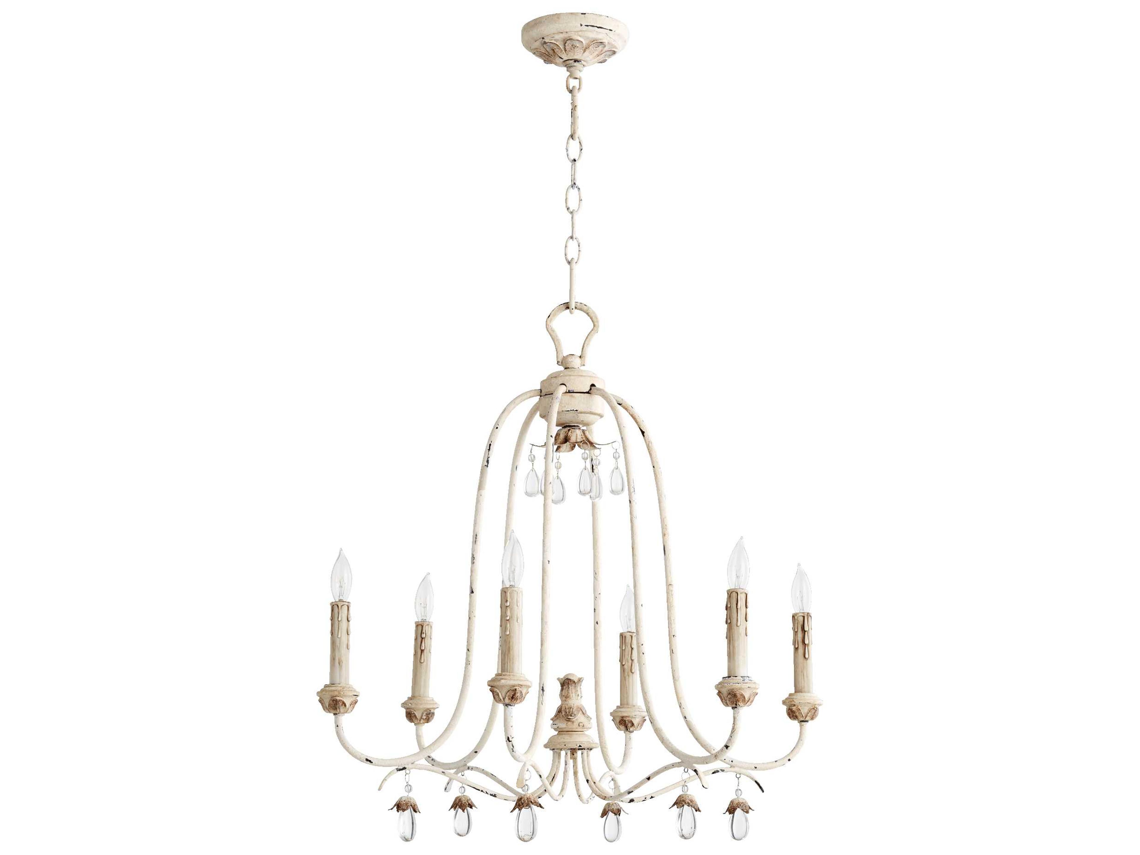 Quorum Venice 6-Light Persian White Crystal Candelabra Chandelier