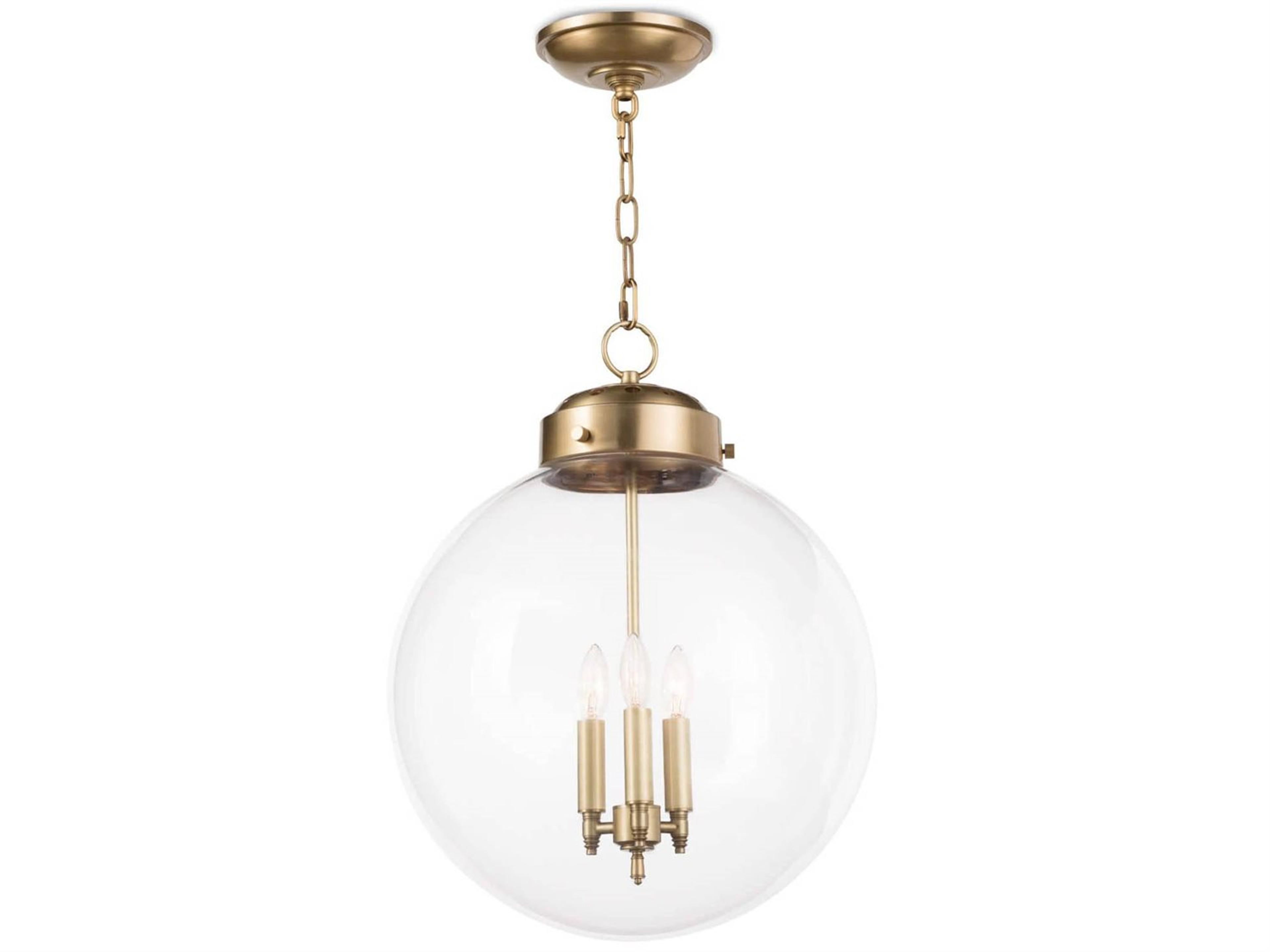 Regina Andrew 3-Light Natural Brass Glass Globe Pendant
