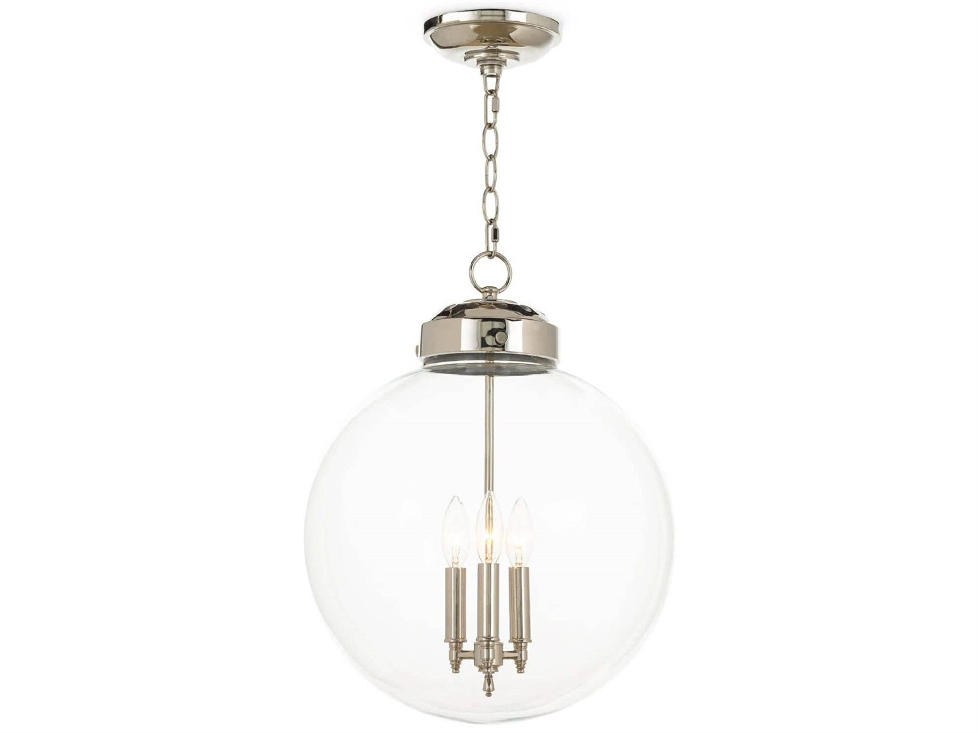 Regina Andrew Accent 3-Light Polished Nickel Glass Globe Pendant