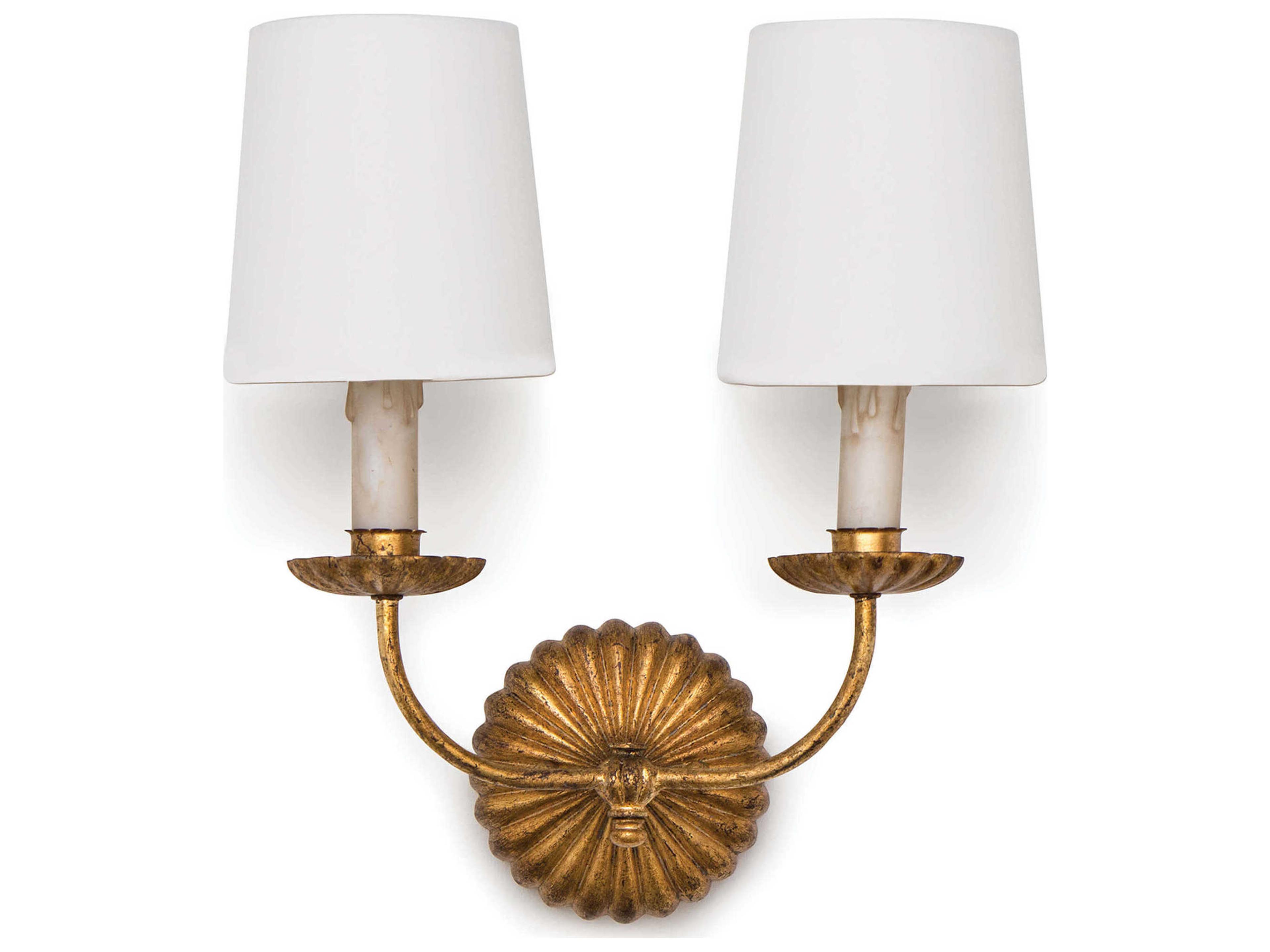 Regina Andrew Clove 2-Light Antique Gold Leaf Wall Sconce