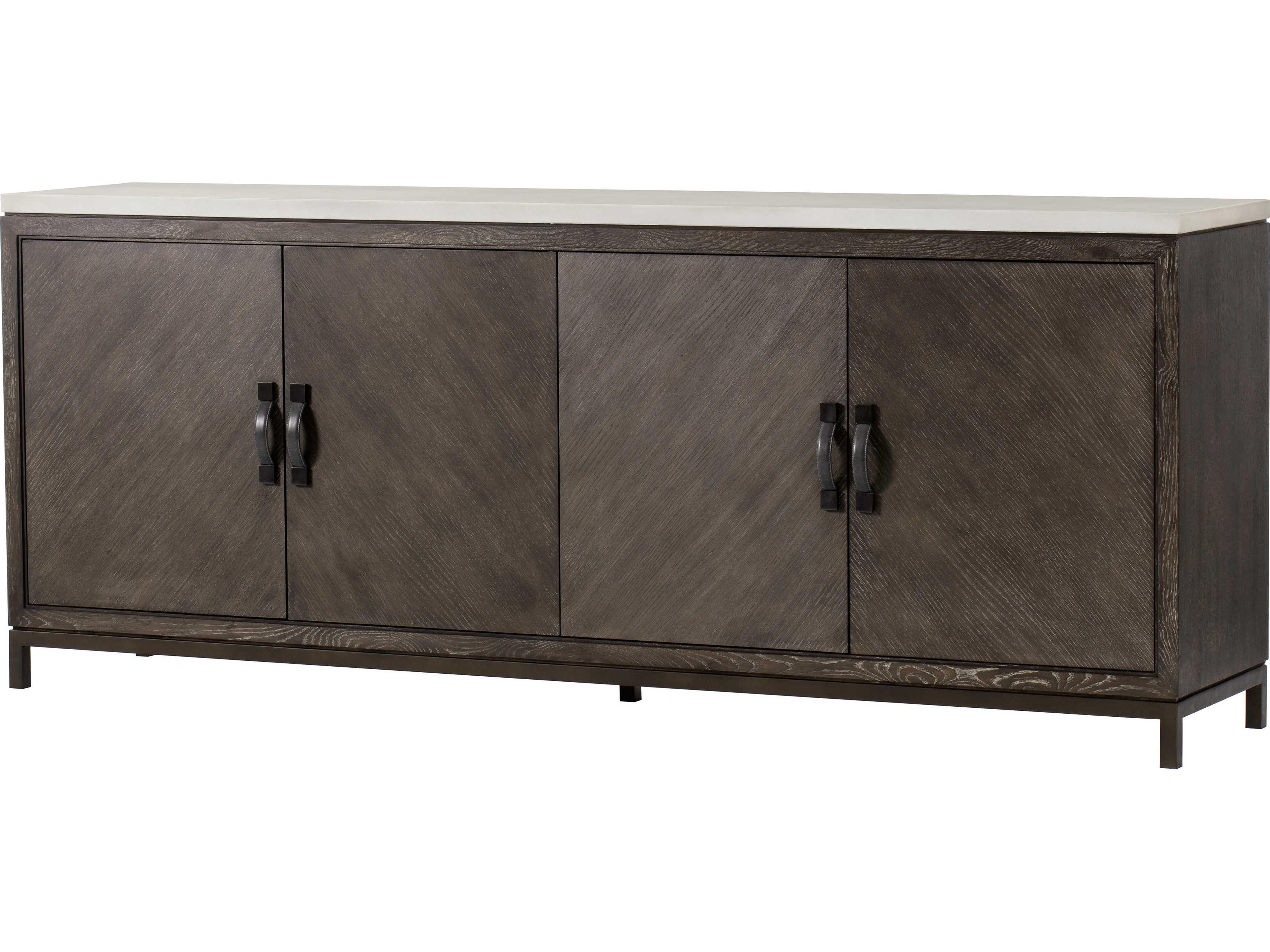 Sonder Living 89" Oak Wood Brown Ivory Credenza Sideboard