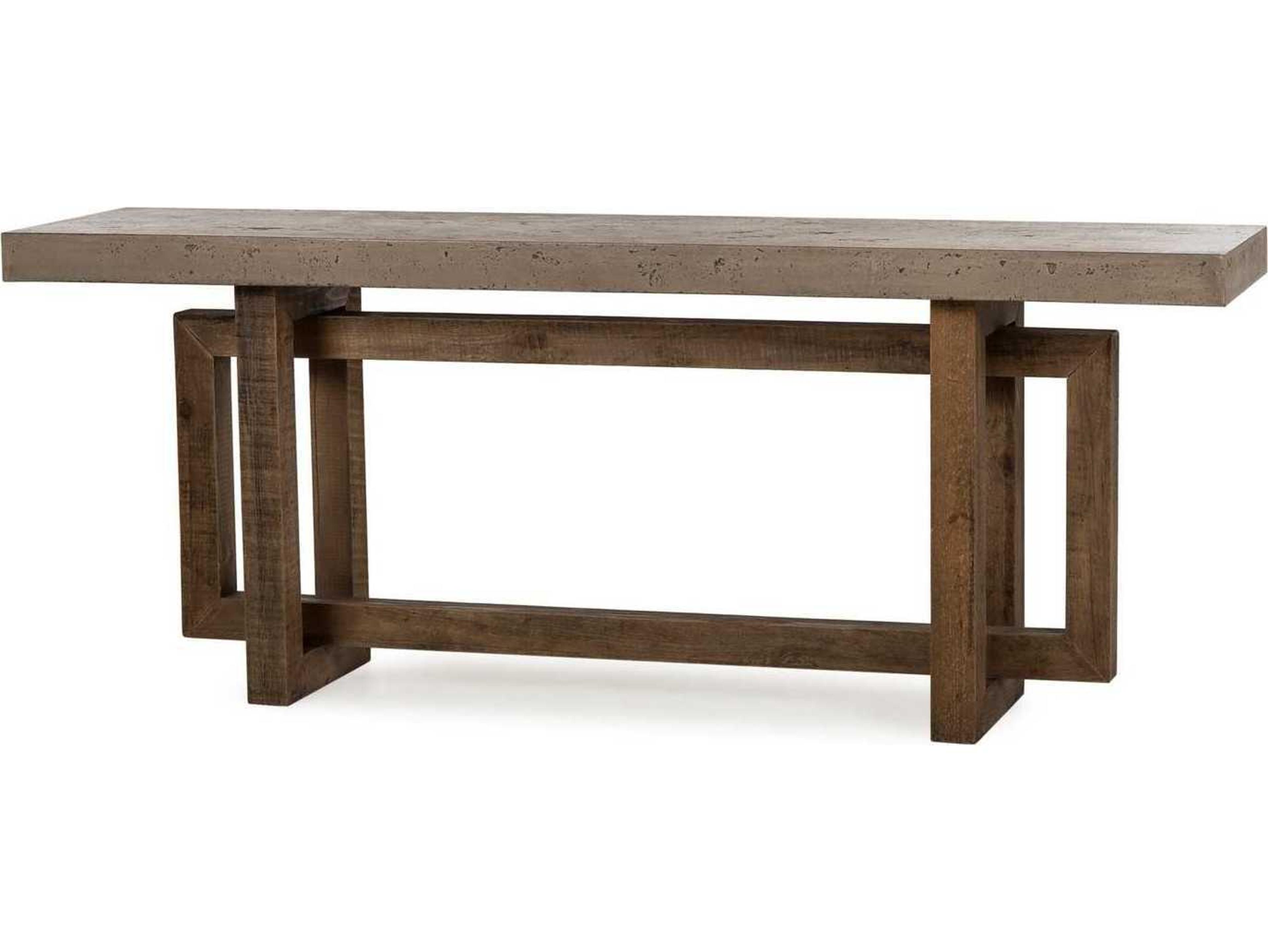 Sonder Living Cube Rectangular Concrete With Natural Console Table