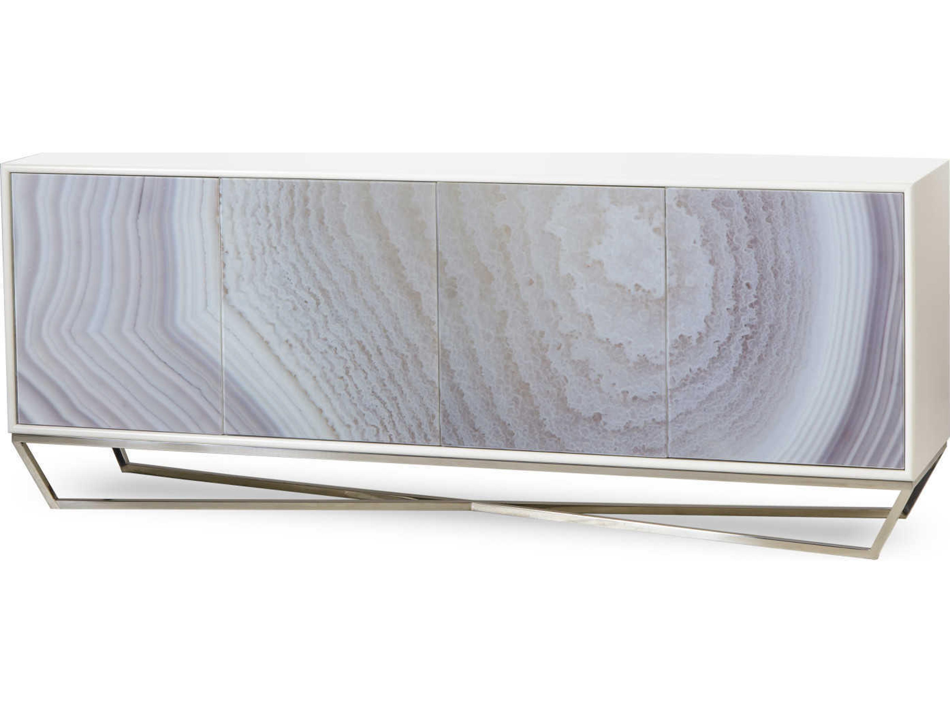 Sonder Living Jaxson 80" White Lacquer Credenza Sideboard