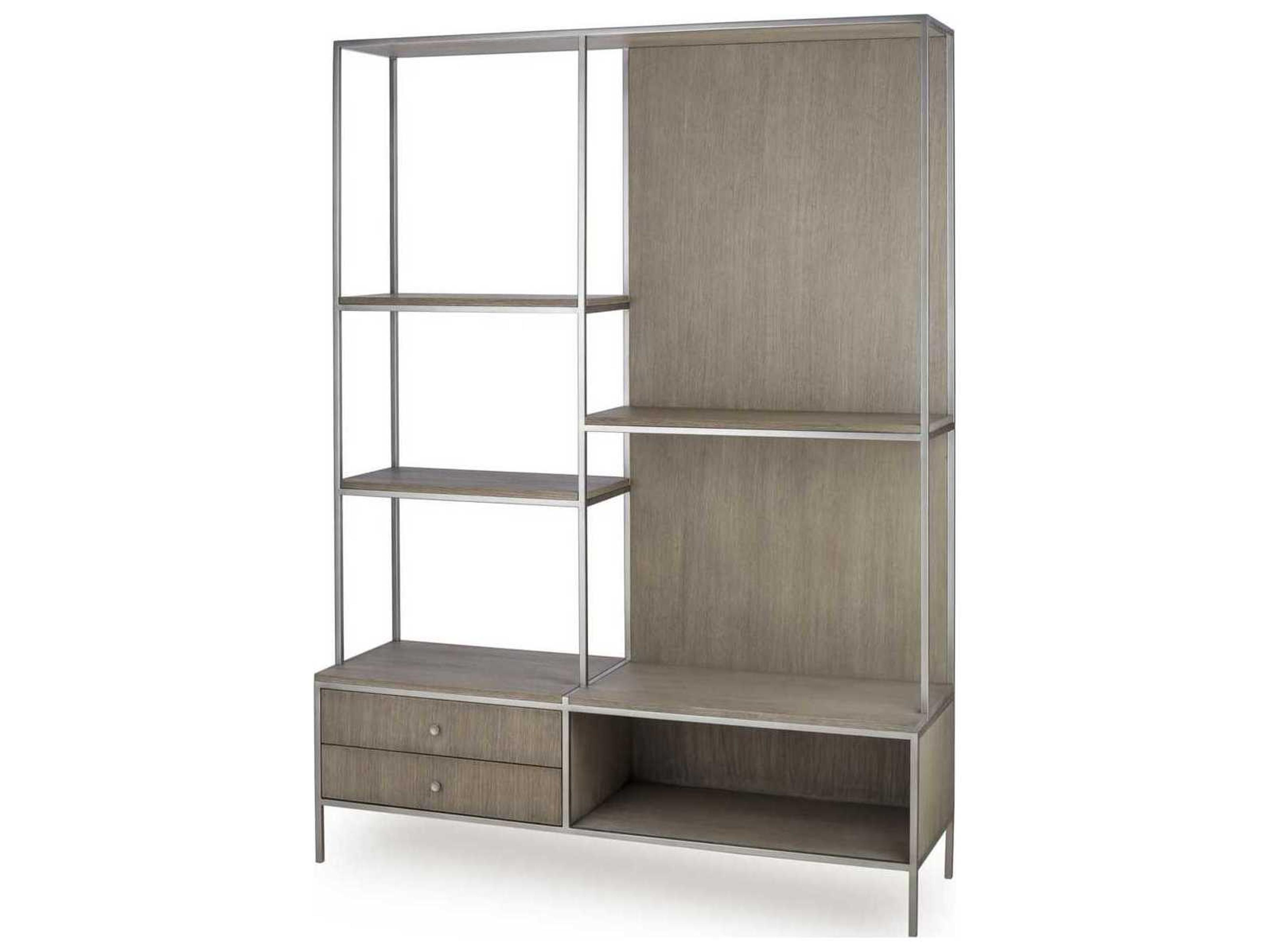 Sonder Living Paxton Grey Oak with Nickel Etagere