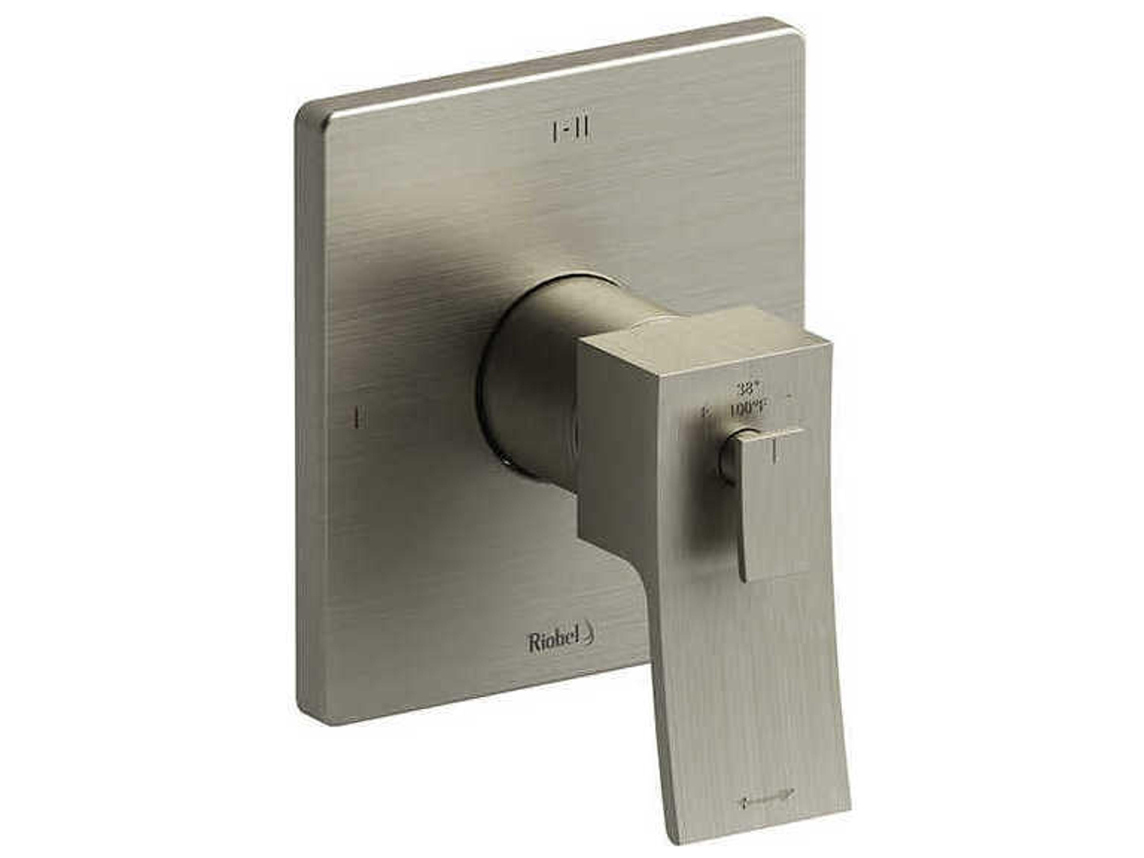 Riobel Zendo Brushed Nickel 1/2" Therm & Pressure Balance Trim with up to Three-Functions