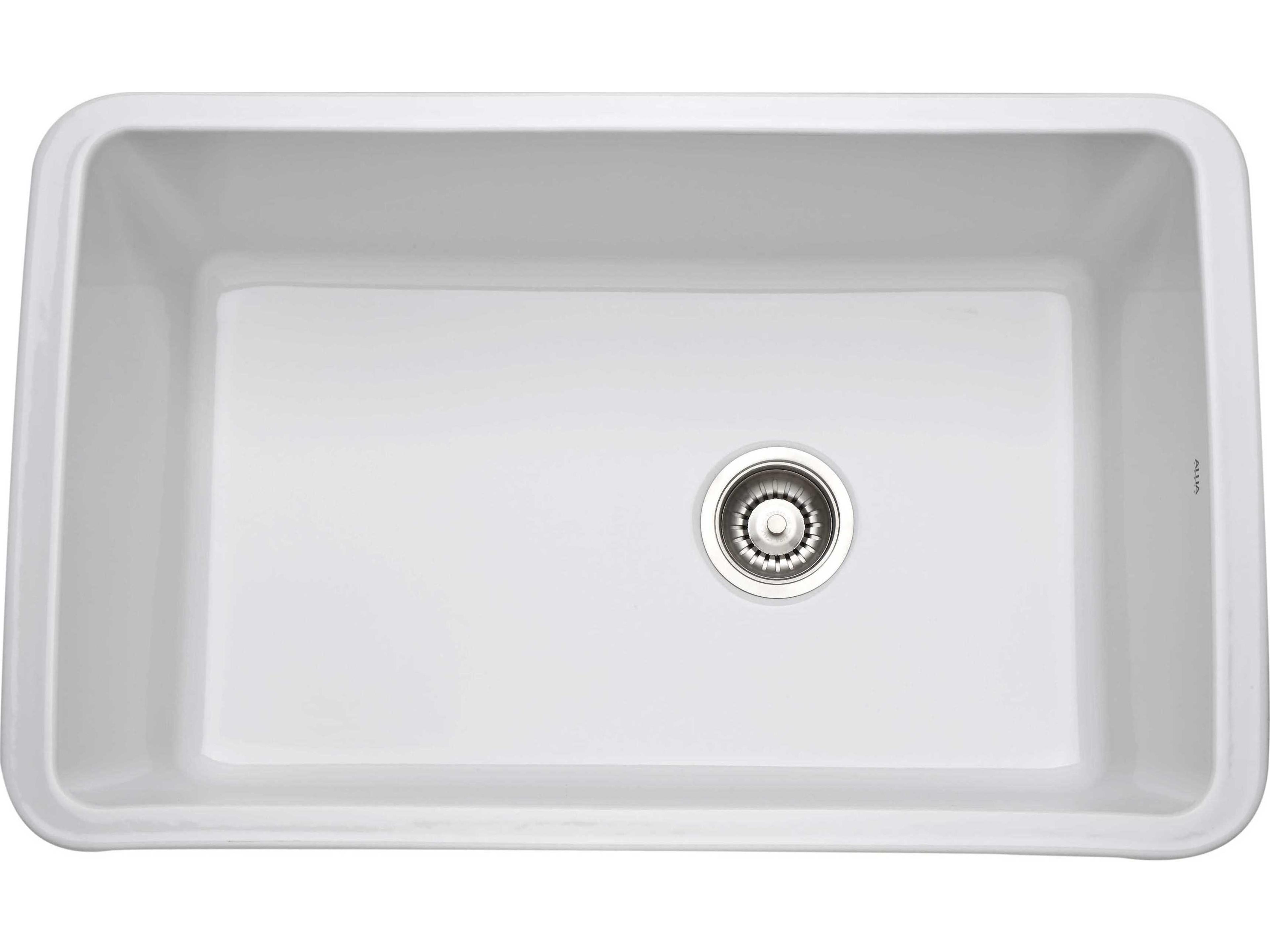 Rohl Fireclay White 32" Rectangular Single Bowl Undermount Kitchen Sink