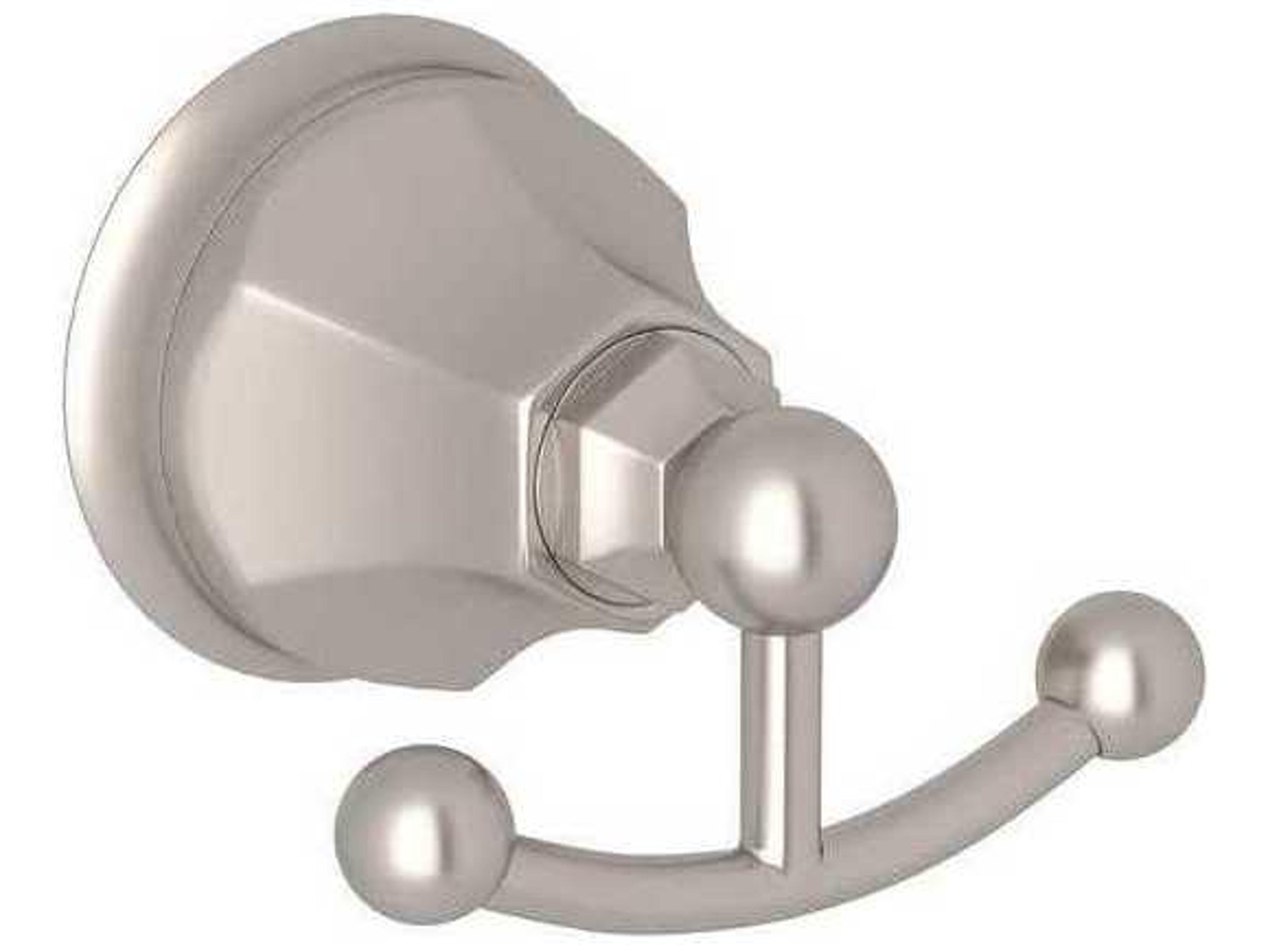 Rohl Palladian Satin Nickel Wall Mount Double Robe Hook