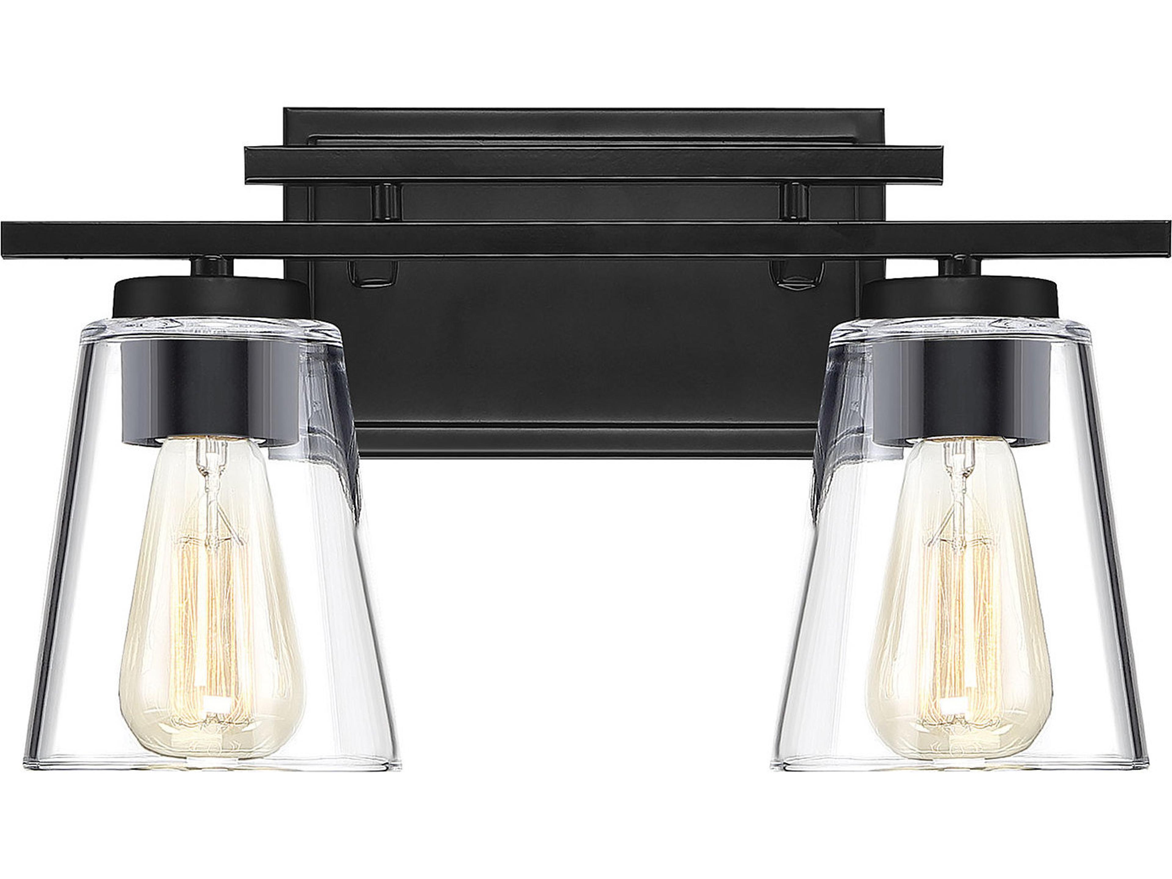 Savoy House Calhoun 2-Light Black Glass Vanity Light