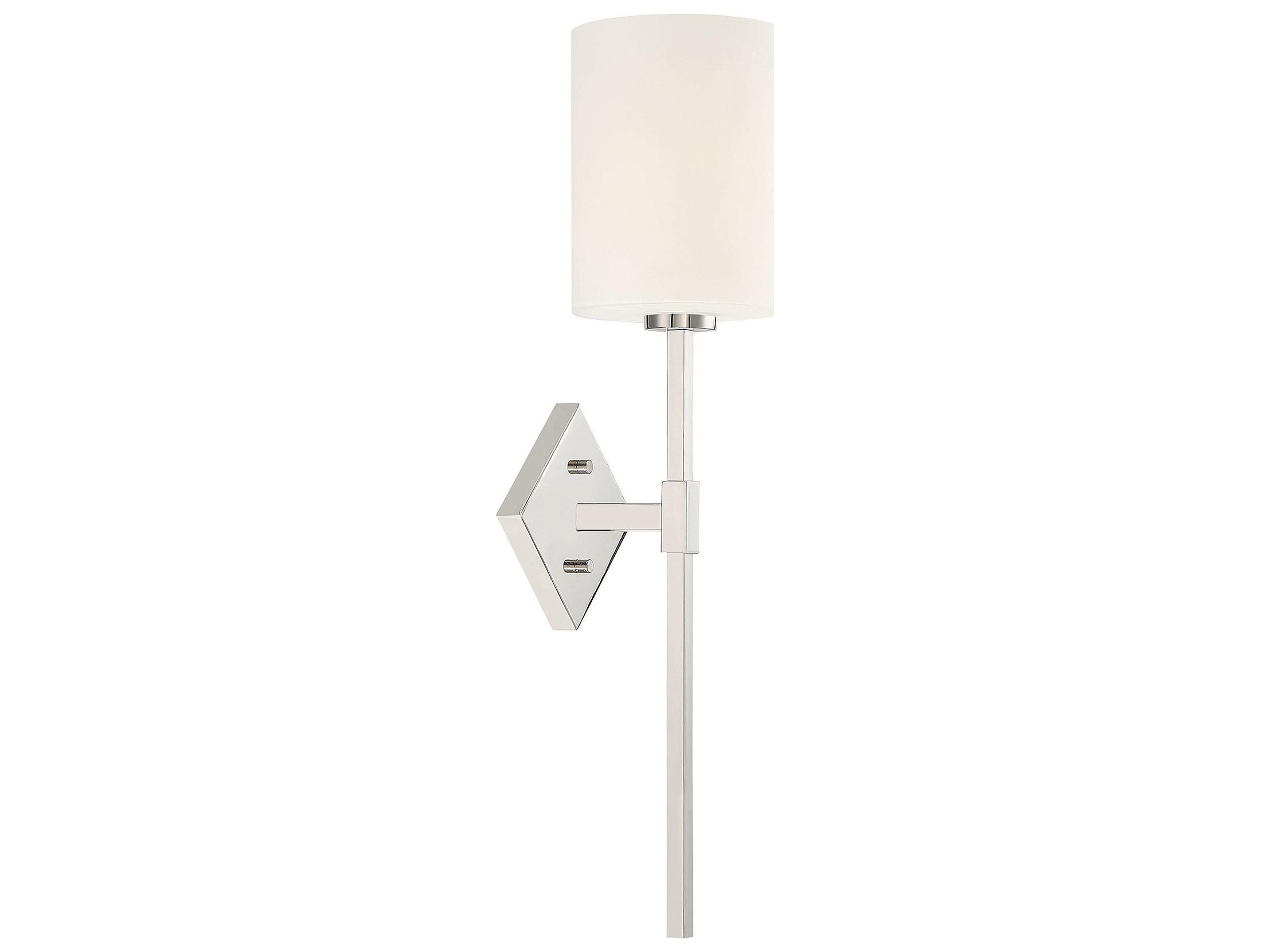 Savoy House Destin 1-Light Polished Nickel Glass Wall Sconce