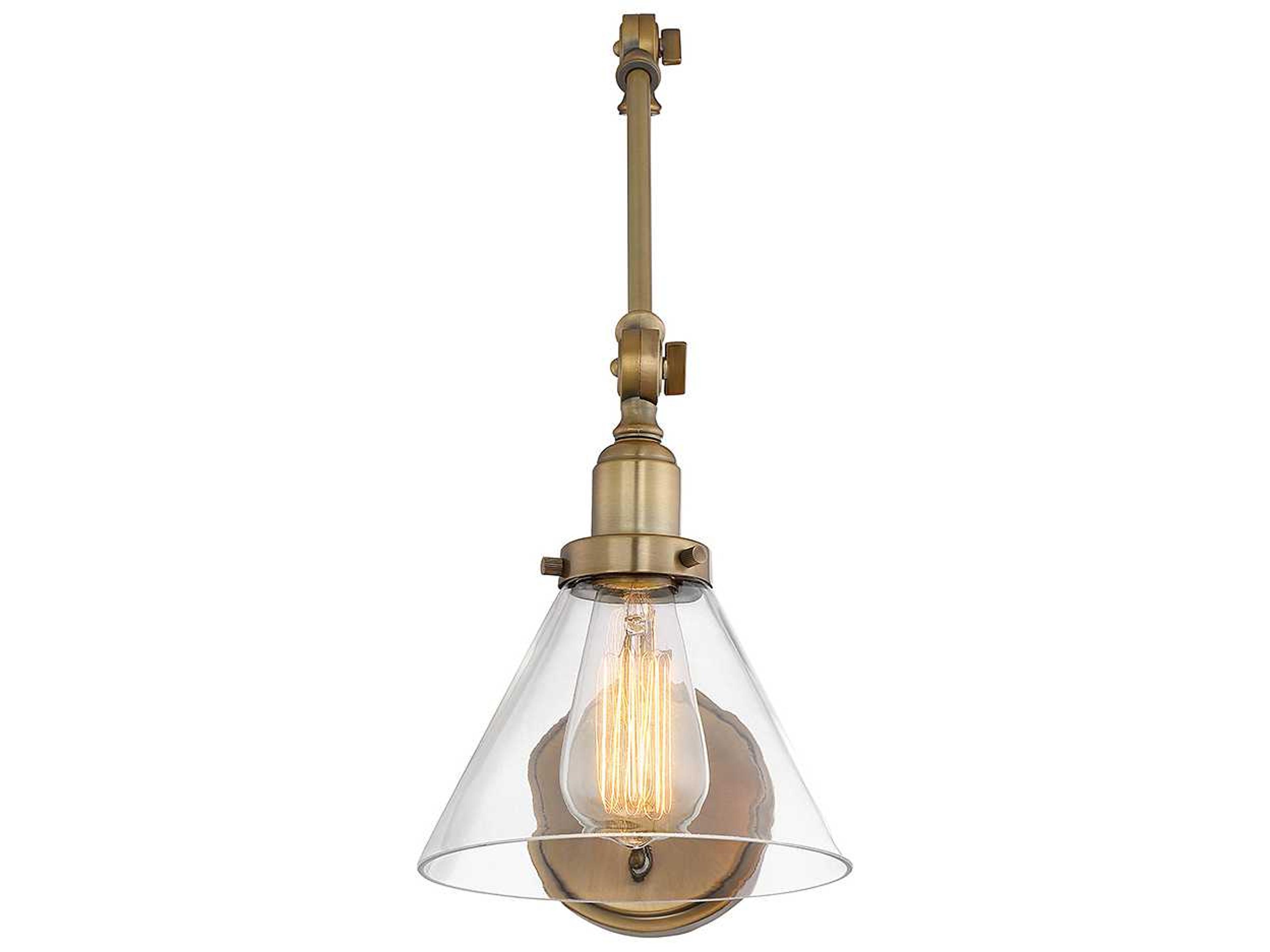 Savoy House Drake 1-Light Warm Brass Glass Wall Sconce