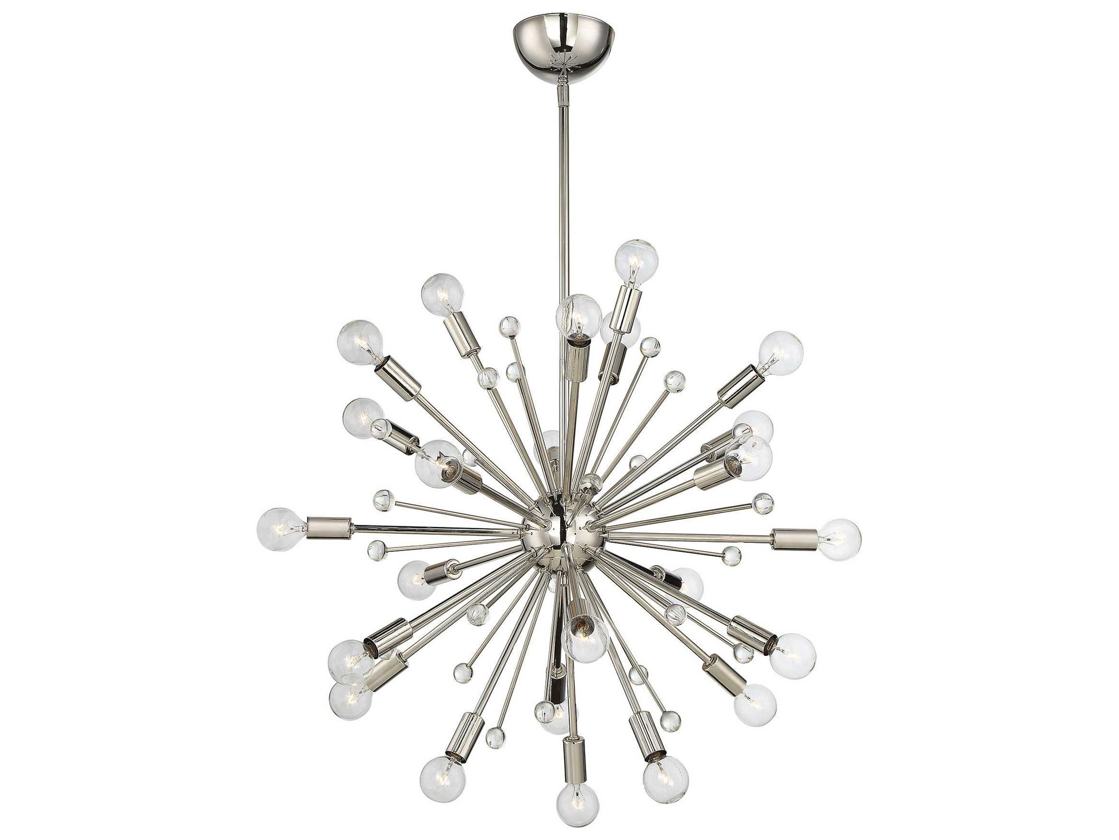 Savoy House Galea 24-Light Polished Nickel Crystal Sputnik Pendant