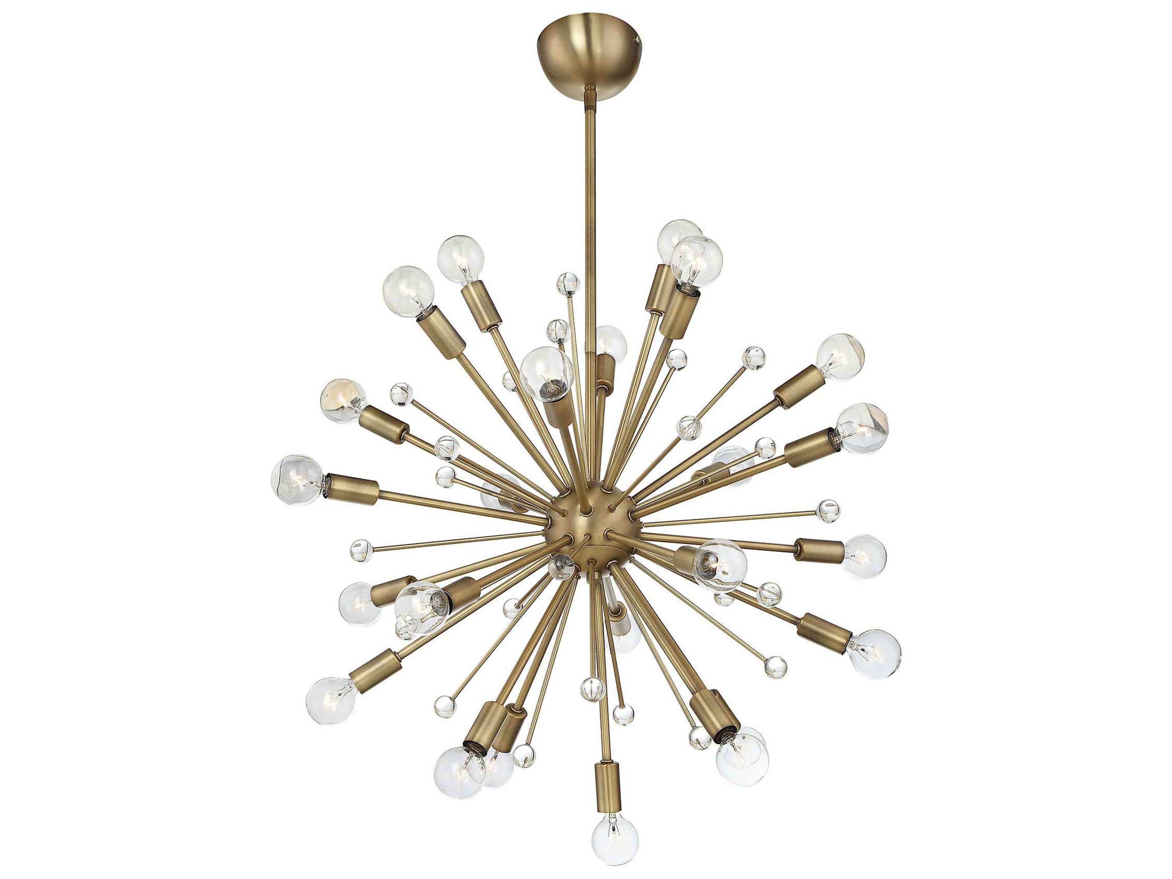 Savoy House Galea 24-Light Warm Brass Crystal Sputnik Pendant