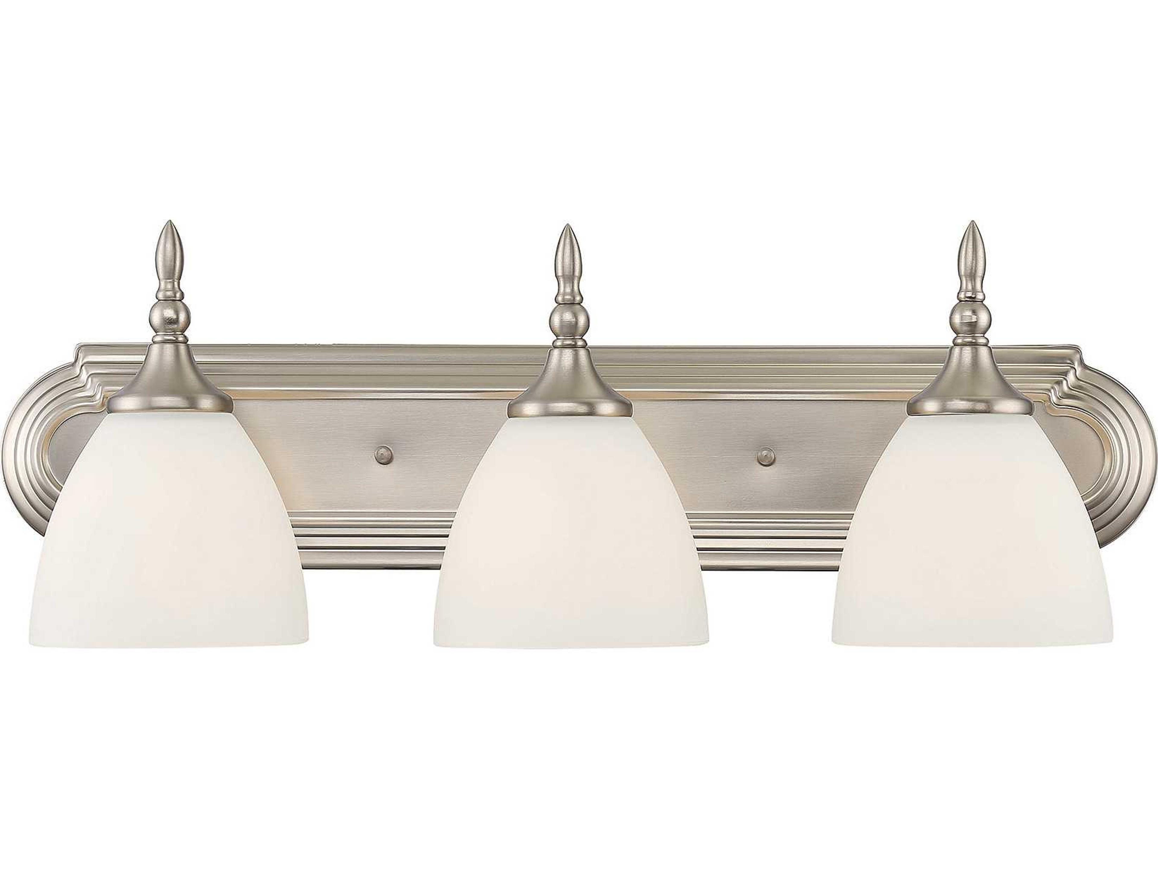 Savoy House Herndon 3-Light Satin Nickel Pewter Glass Vanity Light