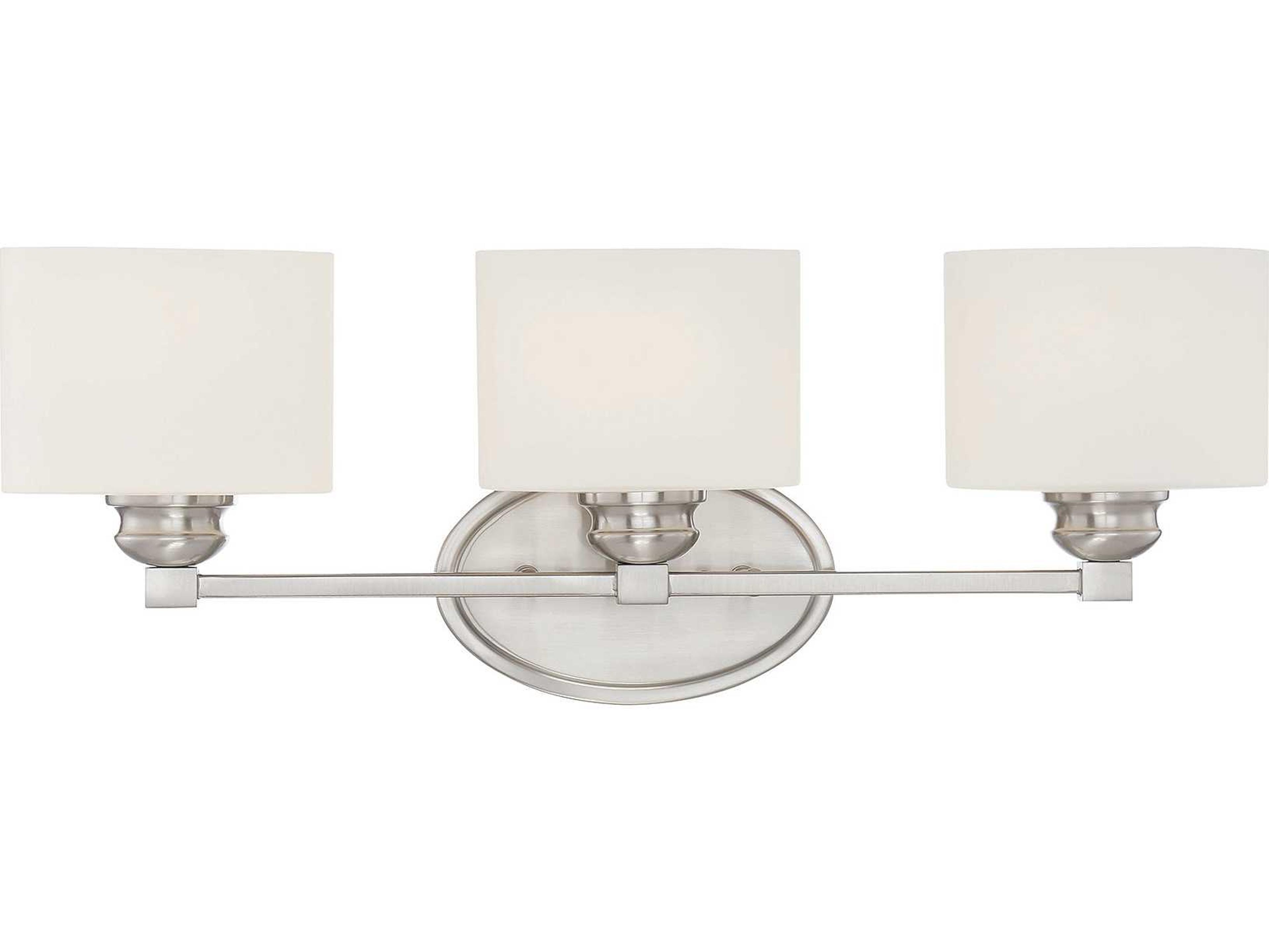 Savoy House Kane 3-Light Satin Nickel Pewter Glass Vanity Light