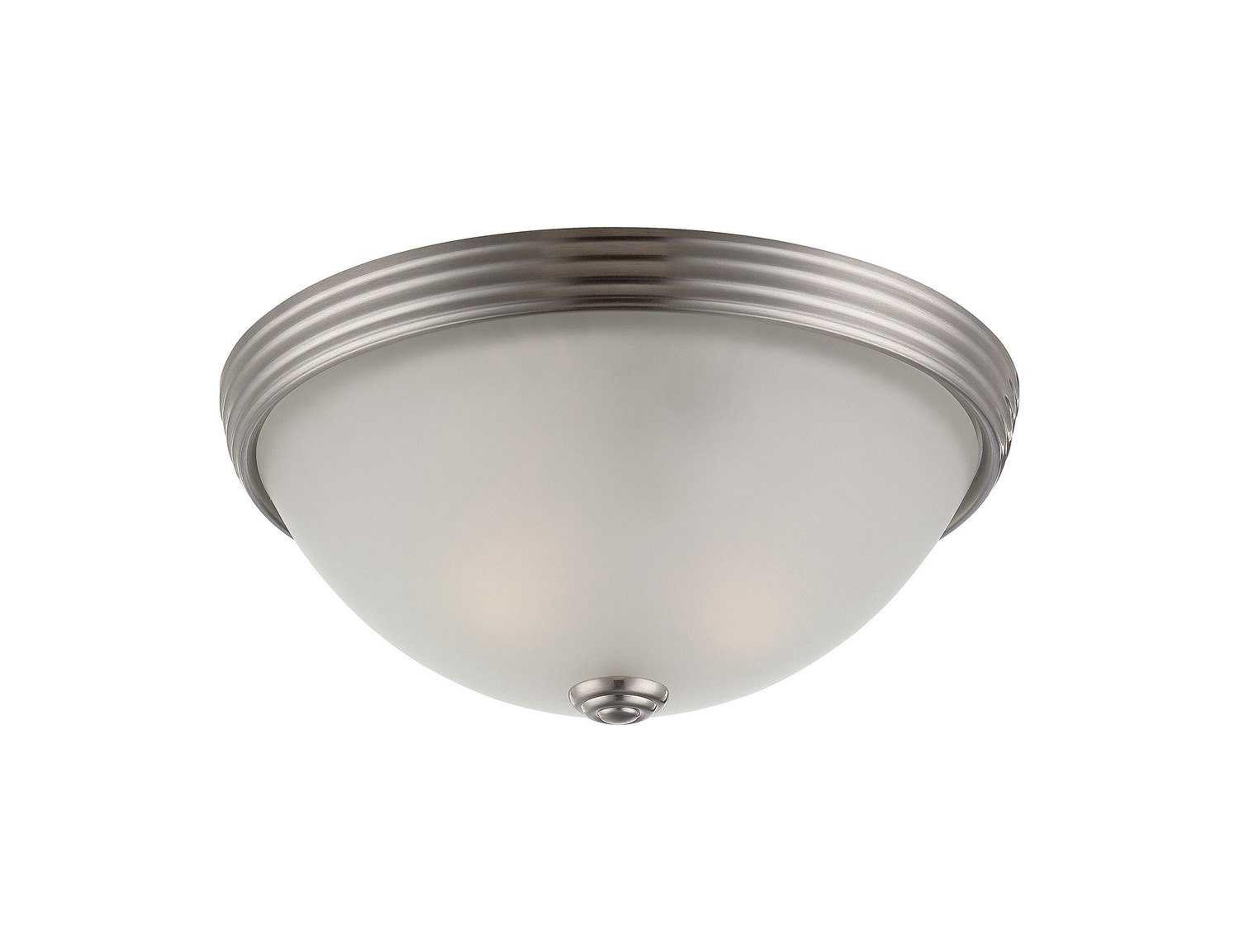 Savoy House Casual Lifestyles 2-Light Satin Nickel Glass Bowl Flush Mount