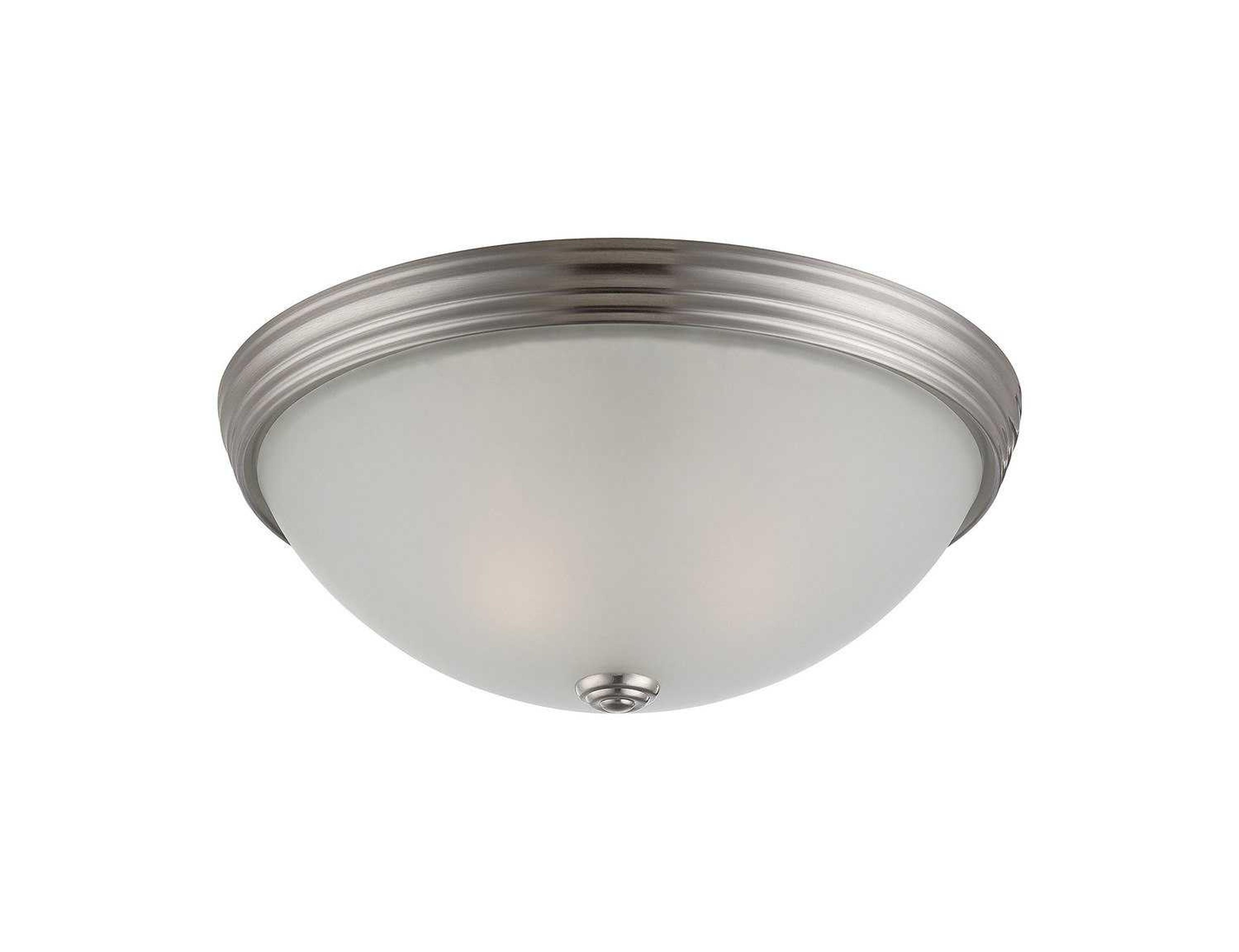 Savoy House Casual Lifestyles 2-Light Satin Nickel Glass Bowl Flush Mount