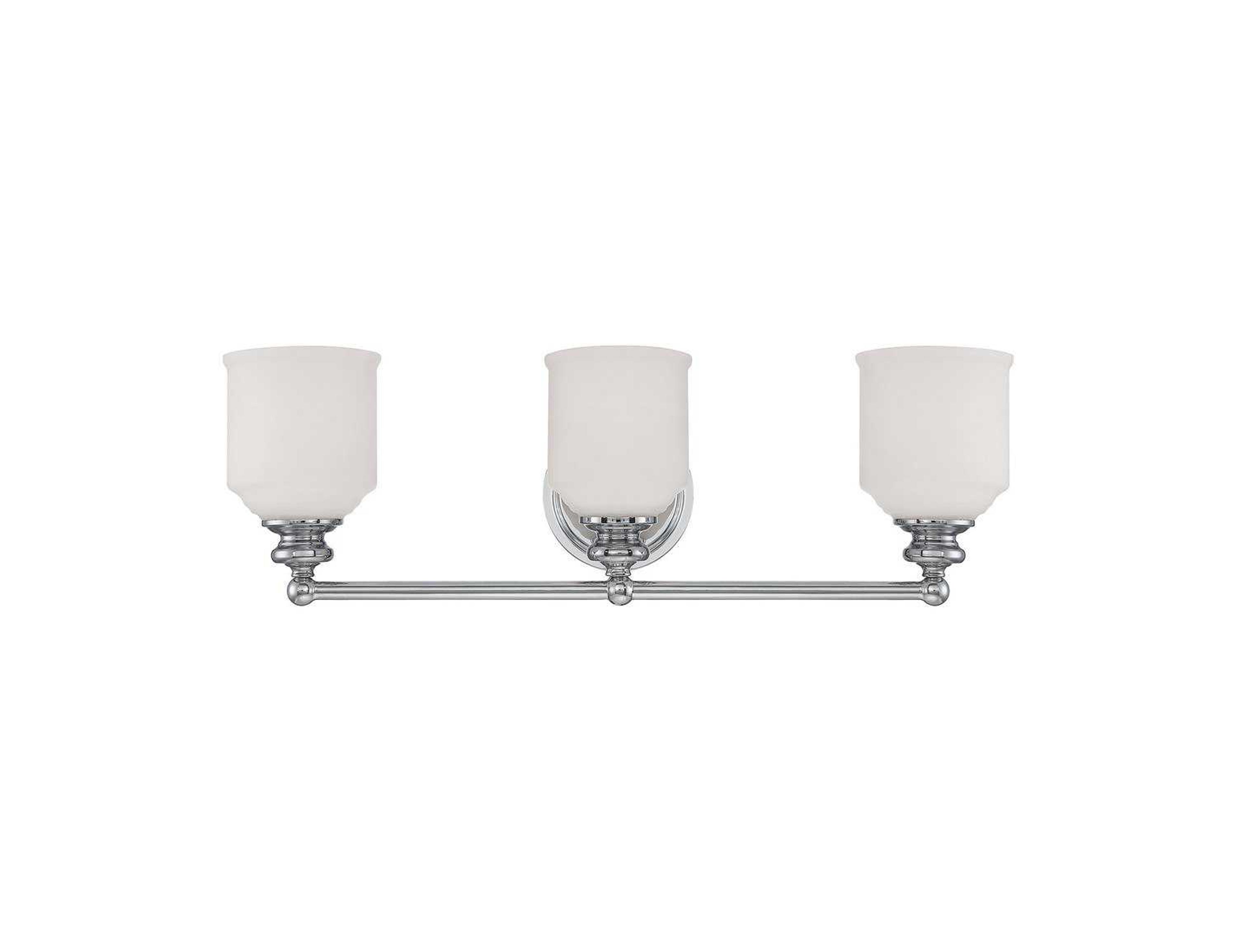 Savoy House Melrose 3-Light Polished Chrome Glass Vanity Light