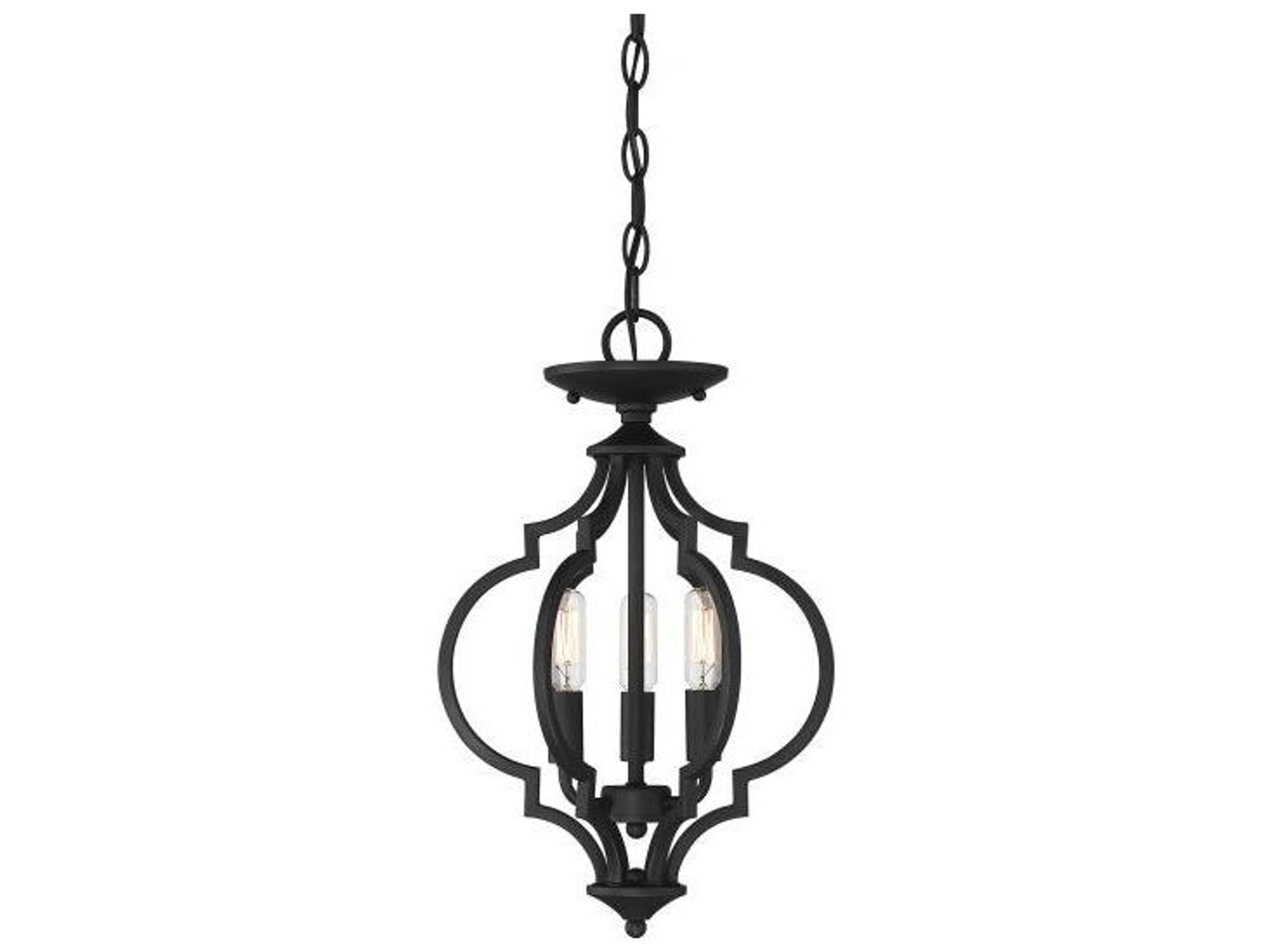 Savoy House Meridian 3-Light Matte Black Mini Pendant
