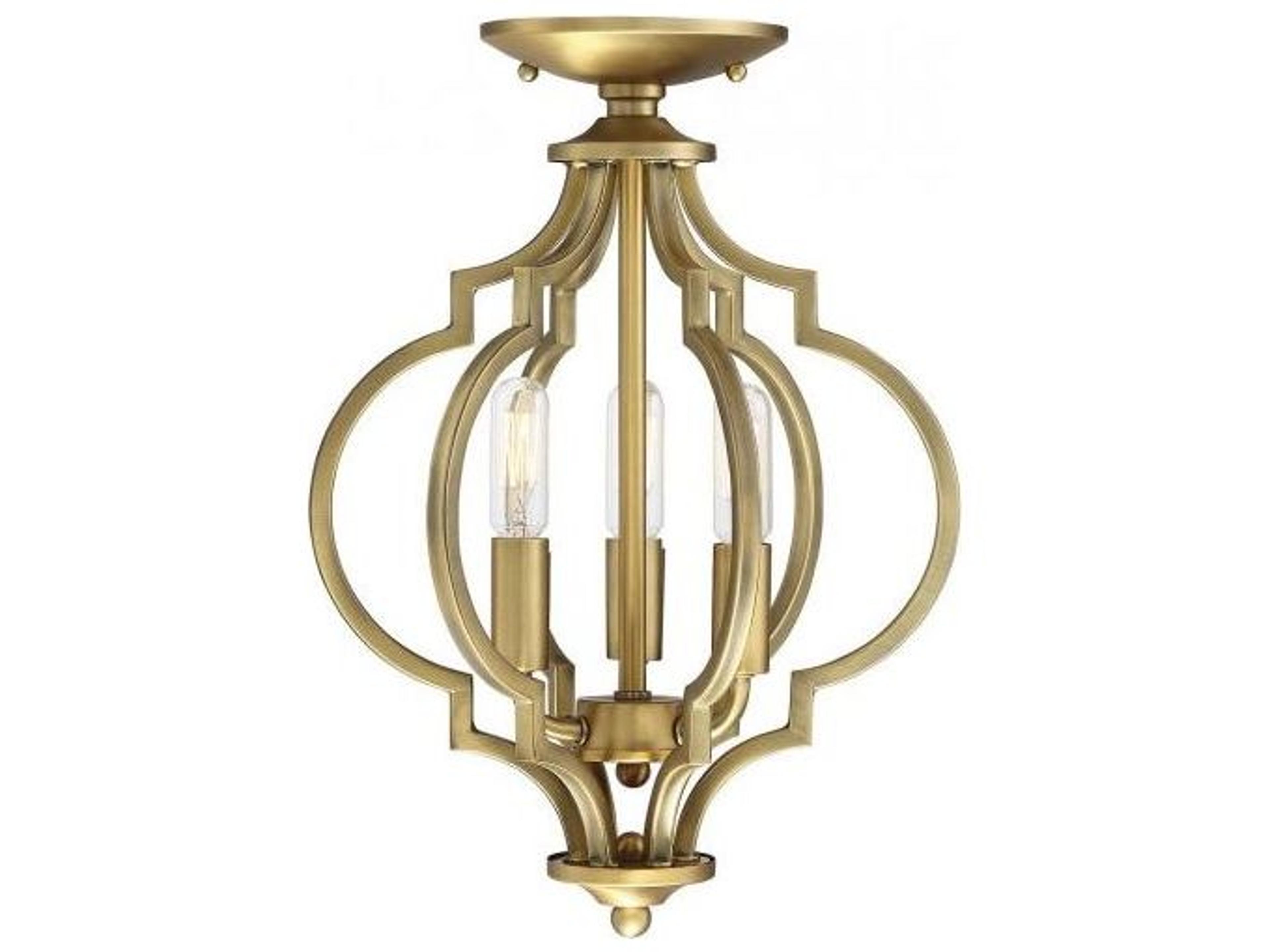 Savoy House Meridian 3-Light Natural Brass Mini Pendant