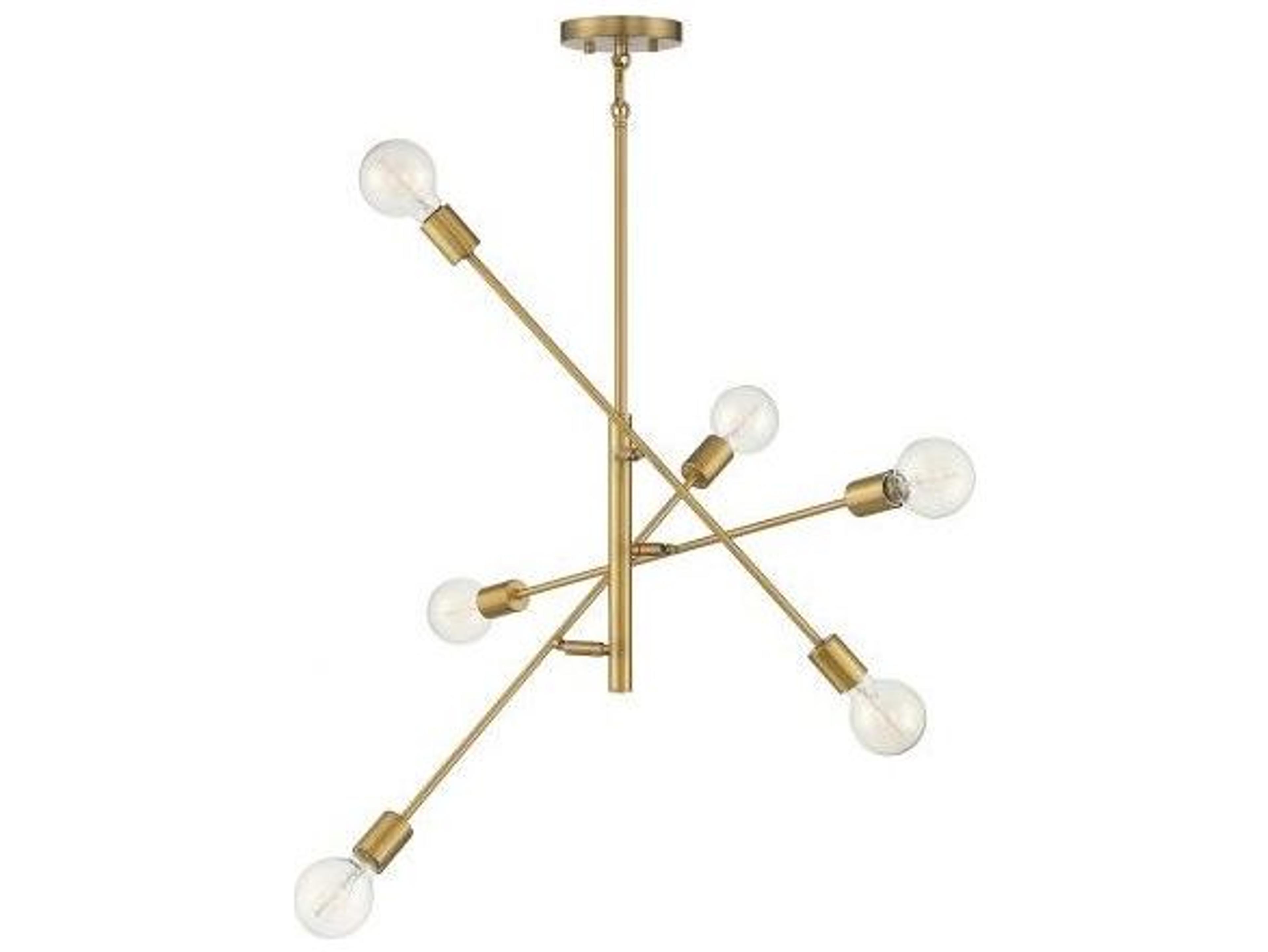Savoy House Meridian 6-Light Natural Brass Sputnik Chandelier