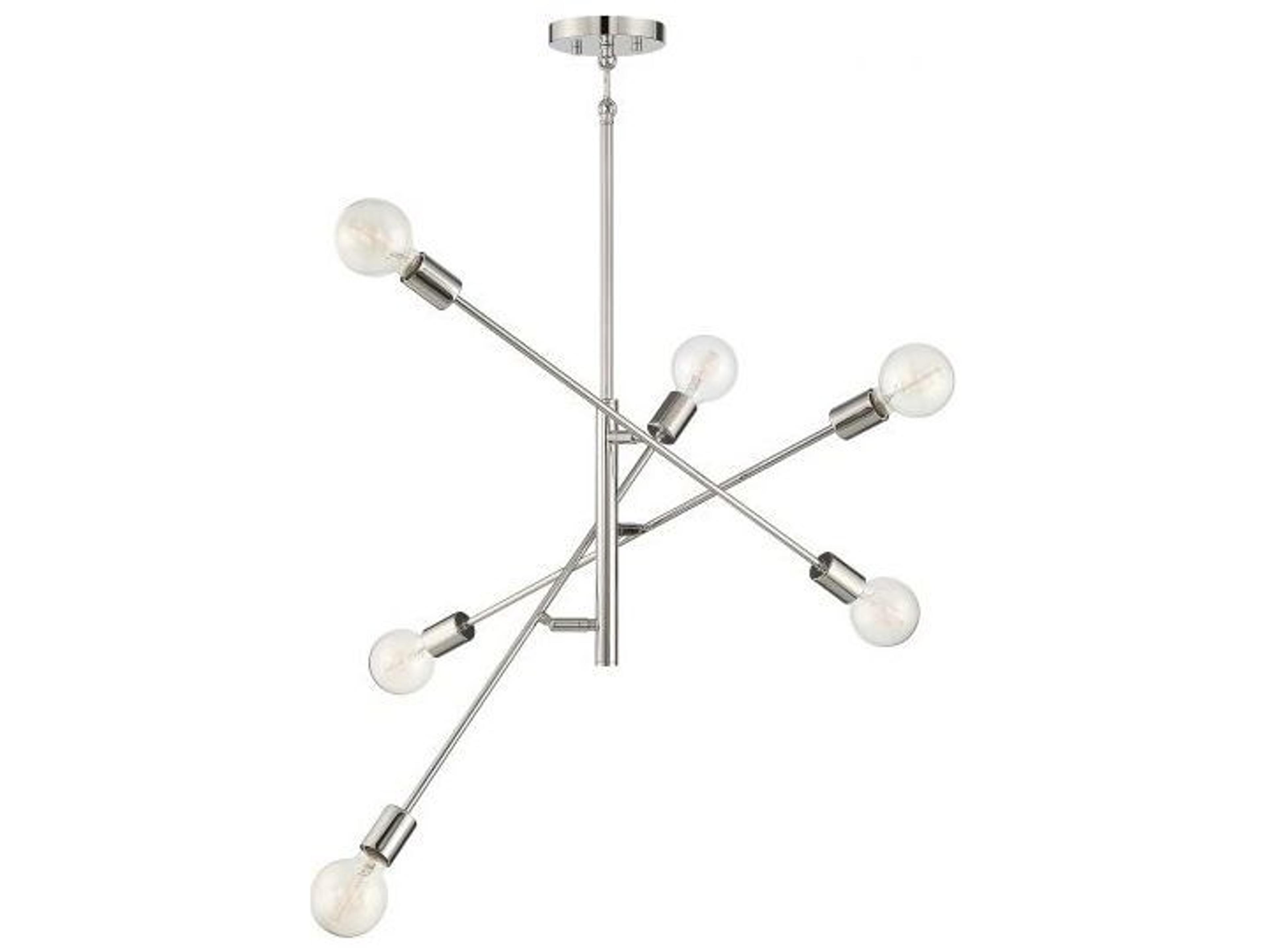 Savoy House Meridian 6-Light Polished Nickel Sputnik Chandelier
