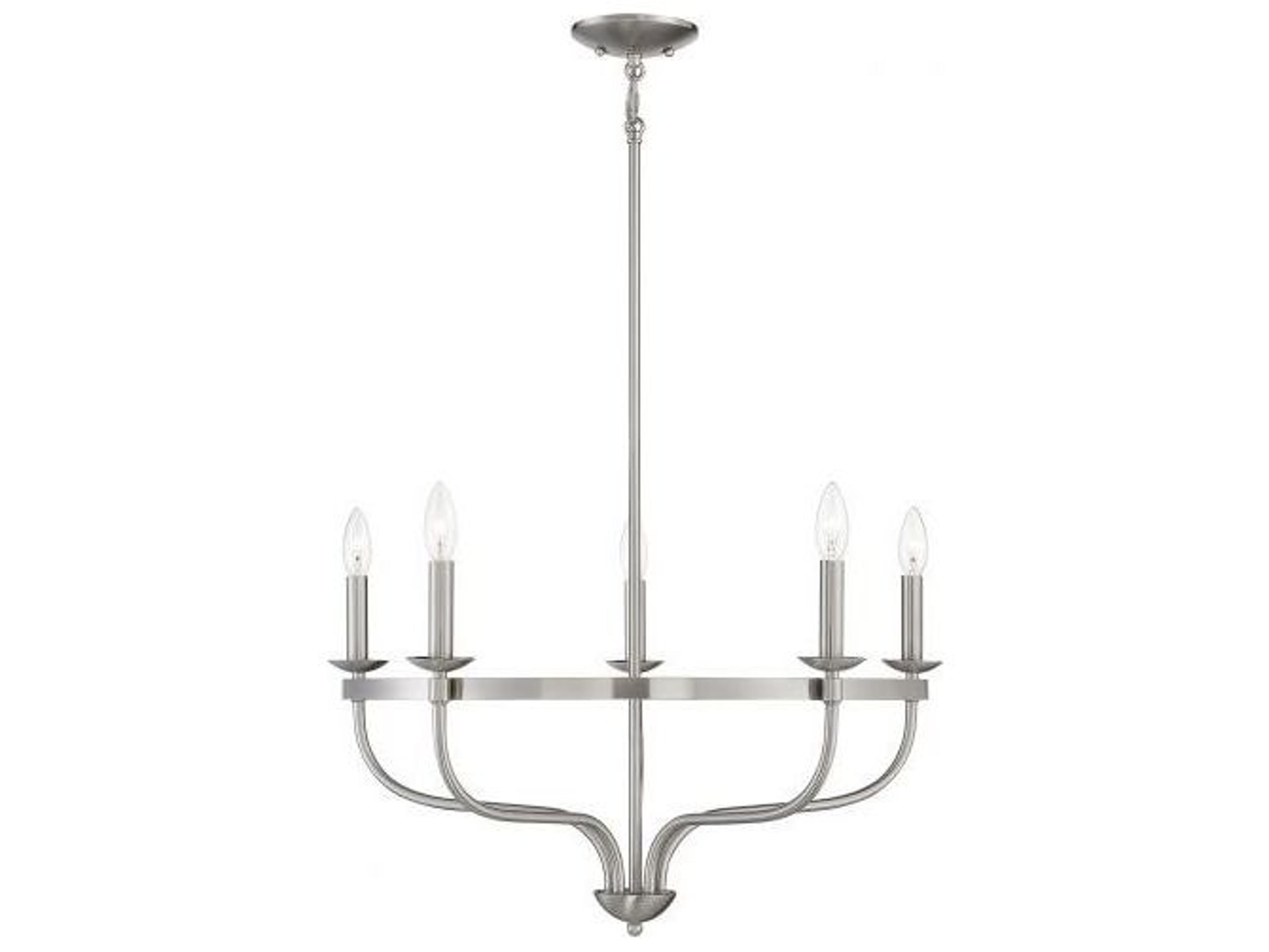 Savoy House Meridian 5-Light Brushed Nickel Candelabra Chandelier