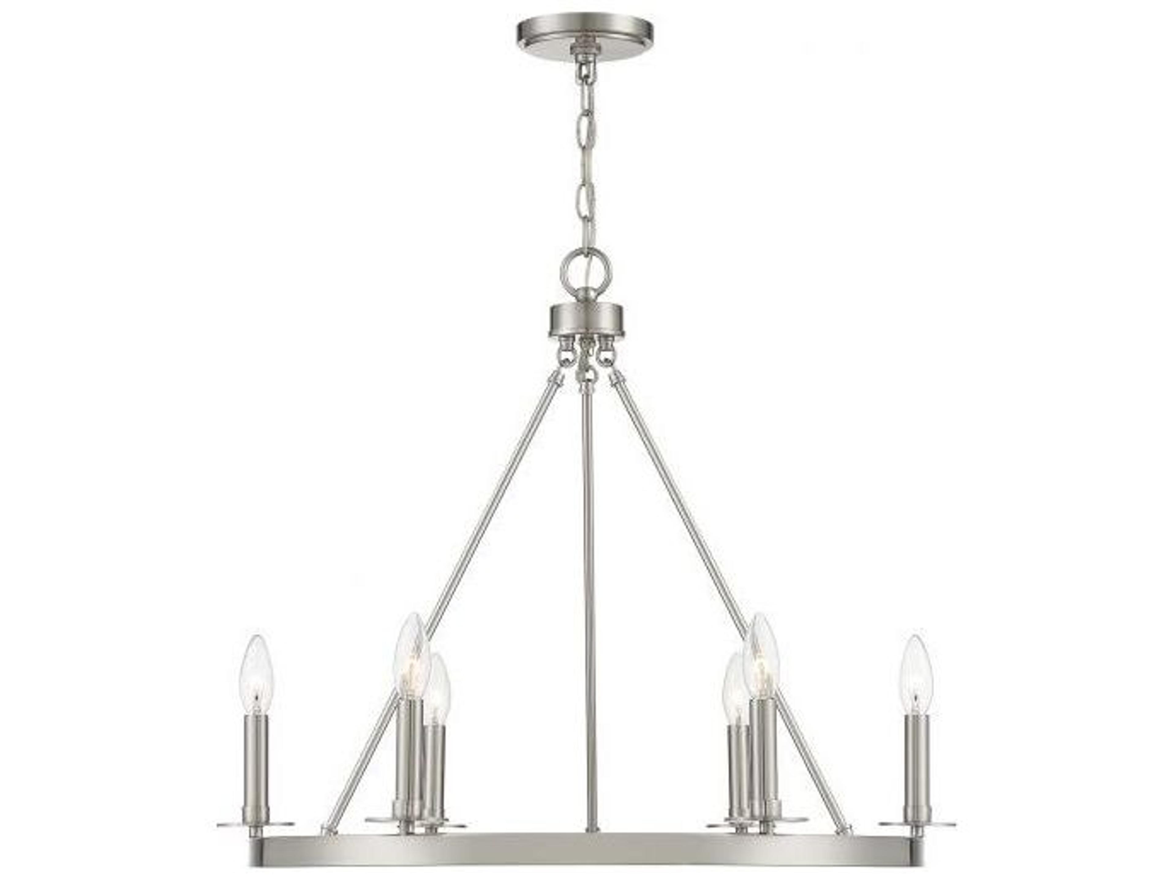 Savoy House Meridian 6-Light Brushed Nickel Candelabra Chandelier