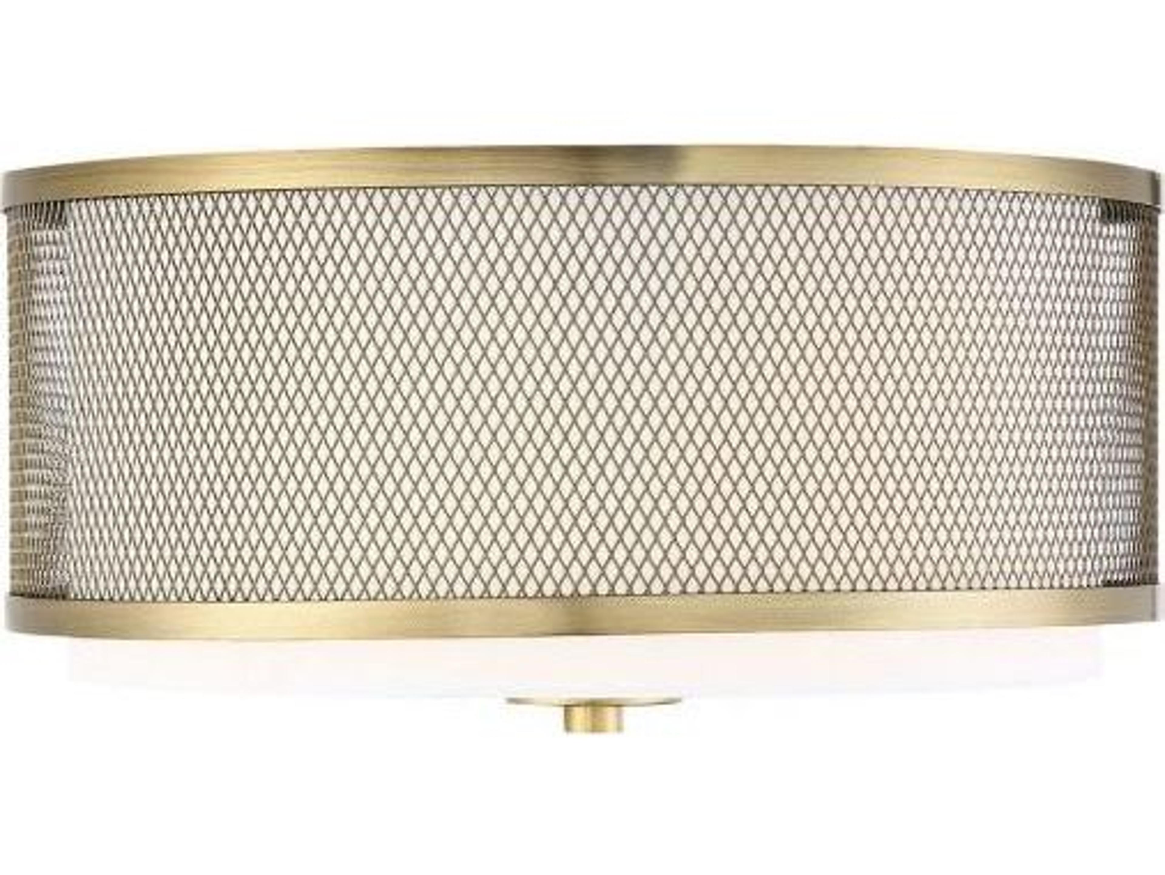 Savoy House Meridian 3-Light Natural Brass Drum Flush Mount