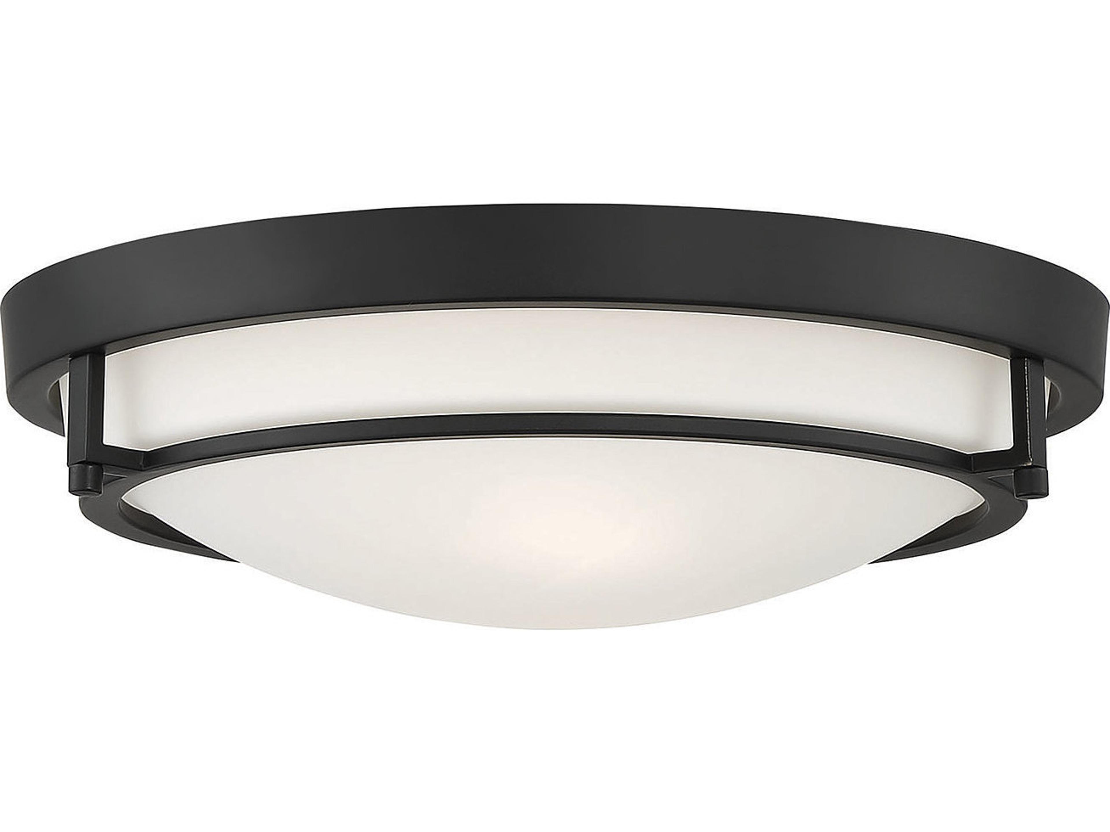 Savoy House Meridian 2-Light Matte Black Glass Bowl Geometric Flush Mount