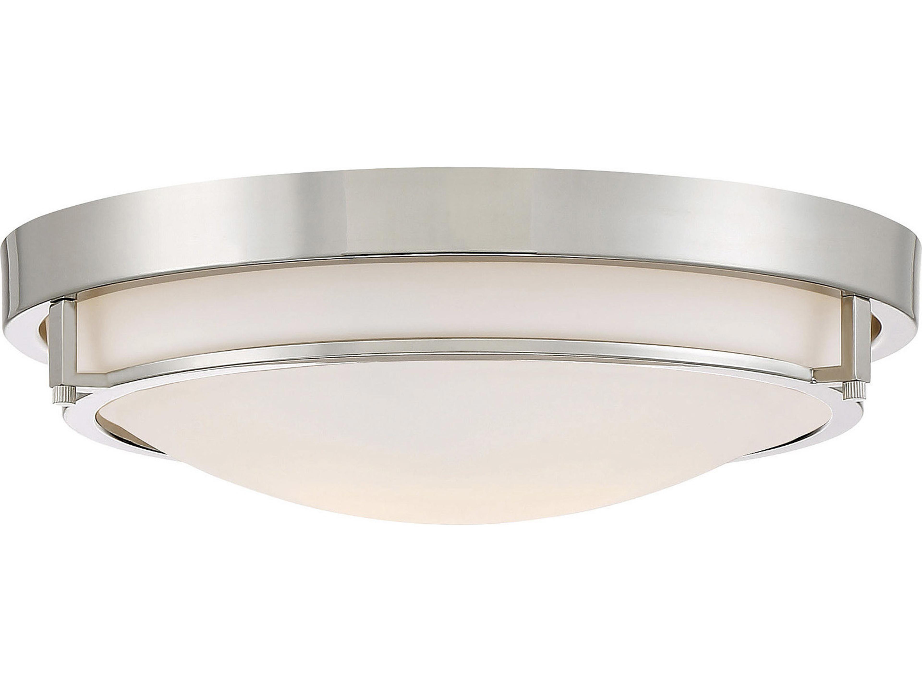 Savoy House Meridian 2-Light Polished Nickel Glass Bowl Flush Mount