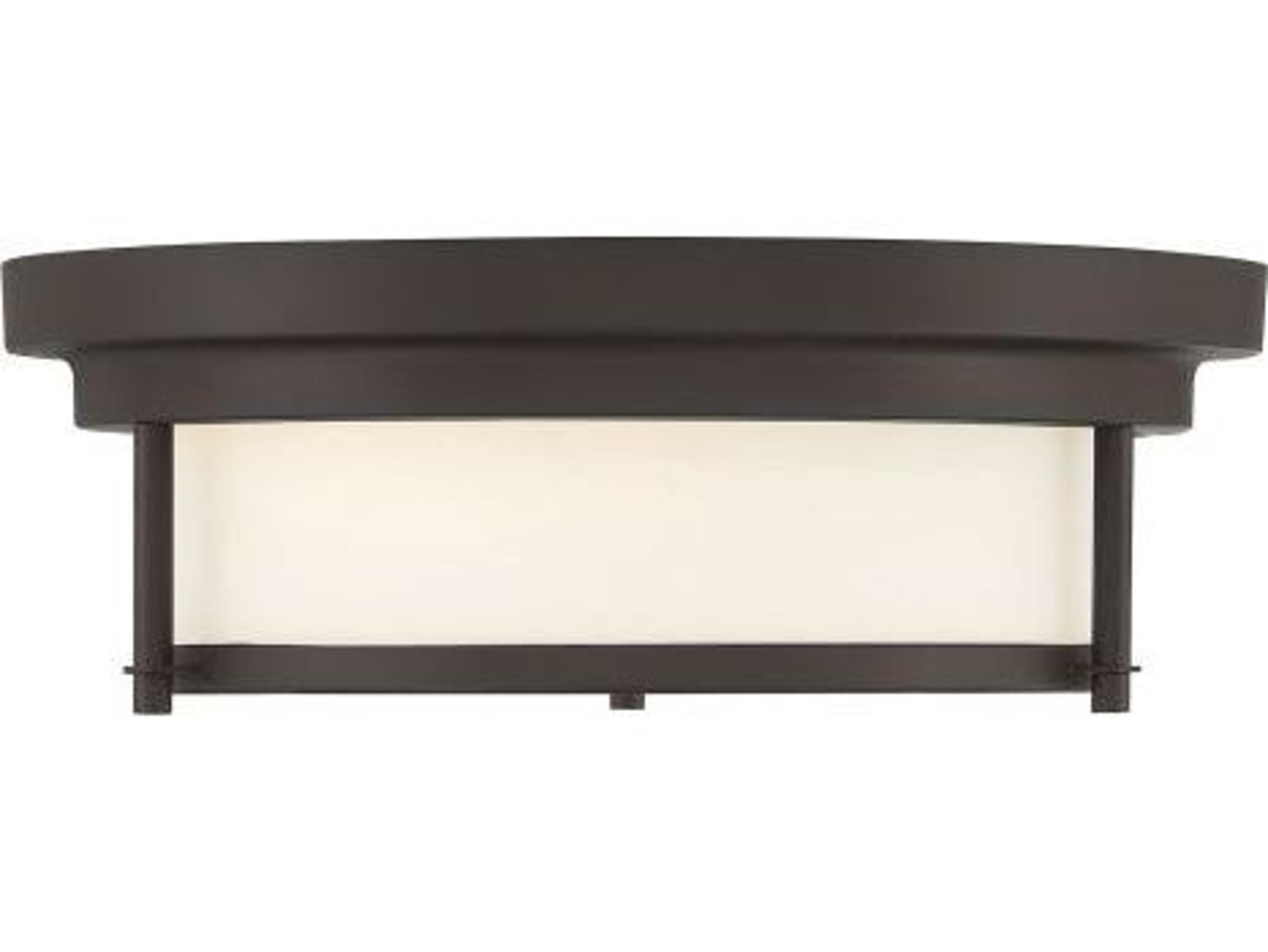 Savoy House Meridian 2-Light Oil Rubbed Bronze Glass Drum Flush Mount
