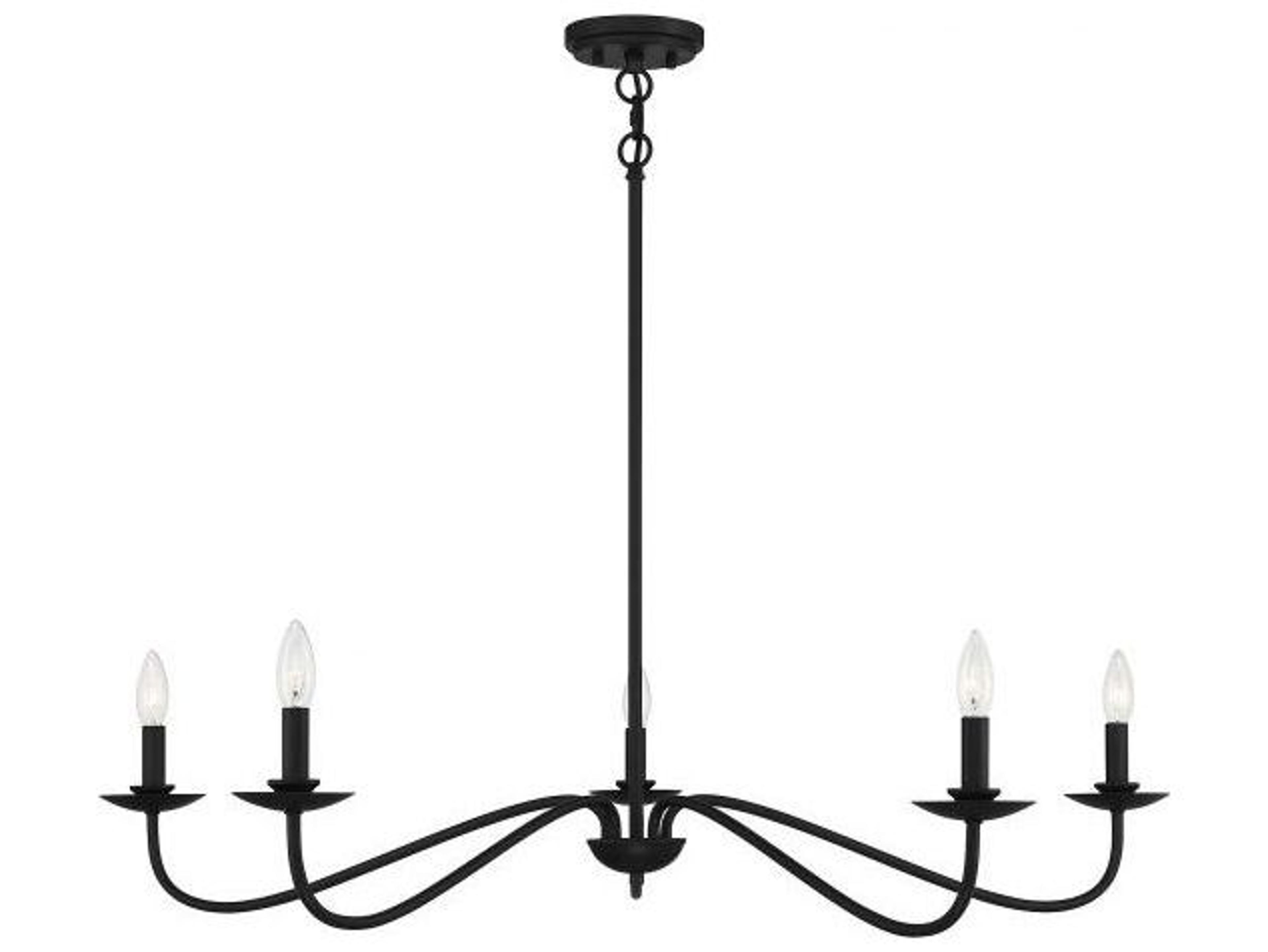 Savoy House Meridian 5-Light Matte Black Candelabra Chandelier
