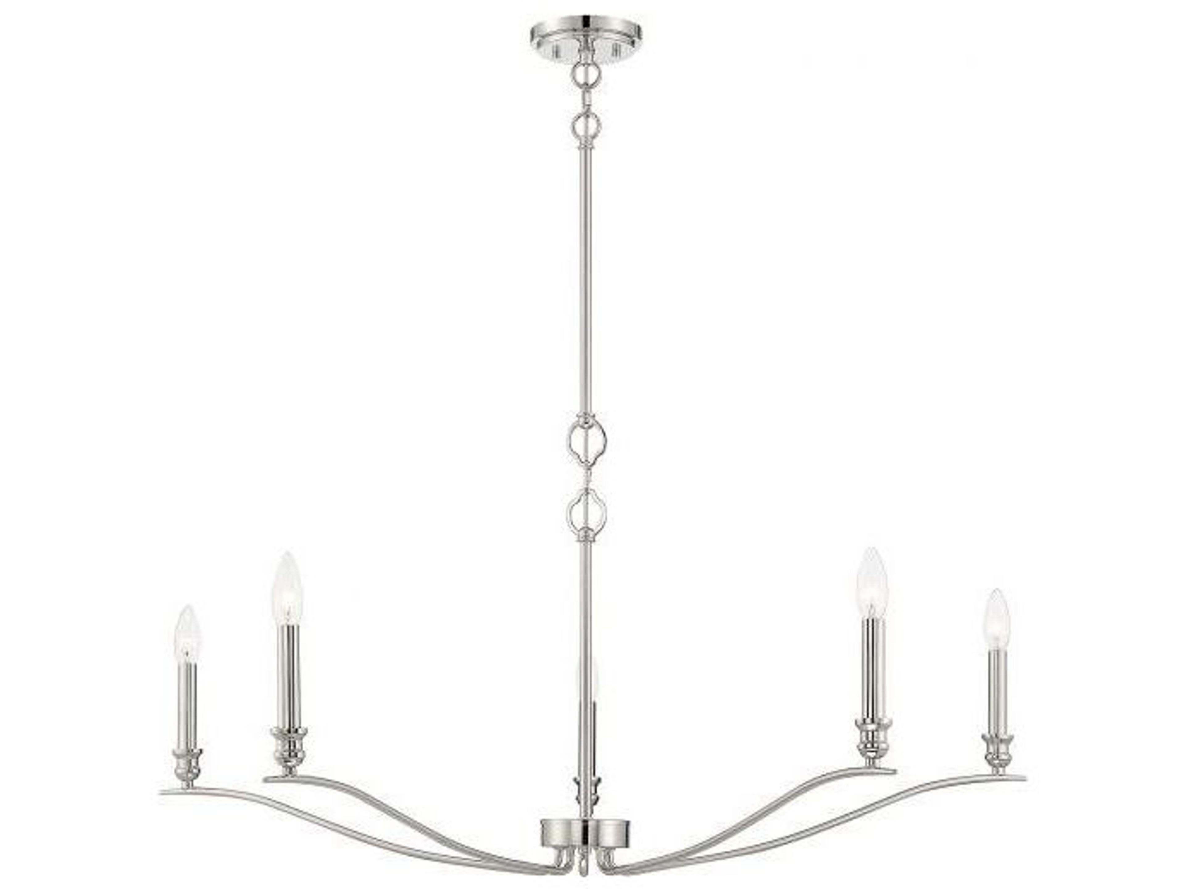 Savoy House Meridian 5-Light Polished Nickel Candelabra Chandelier