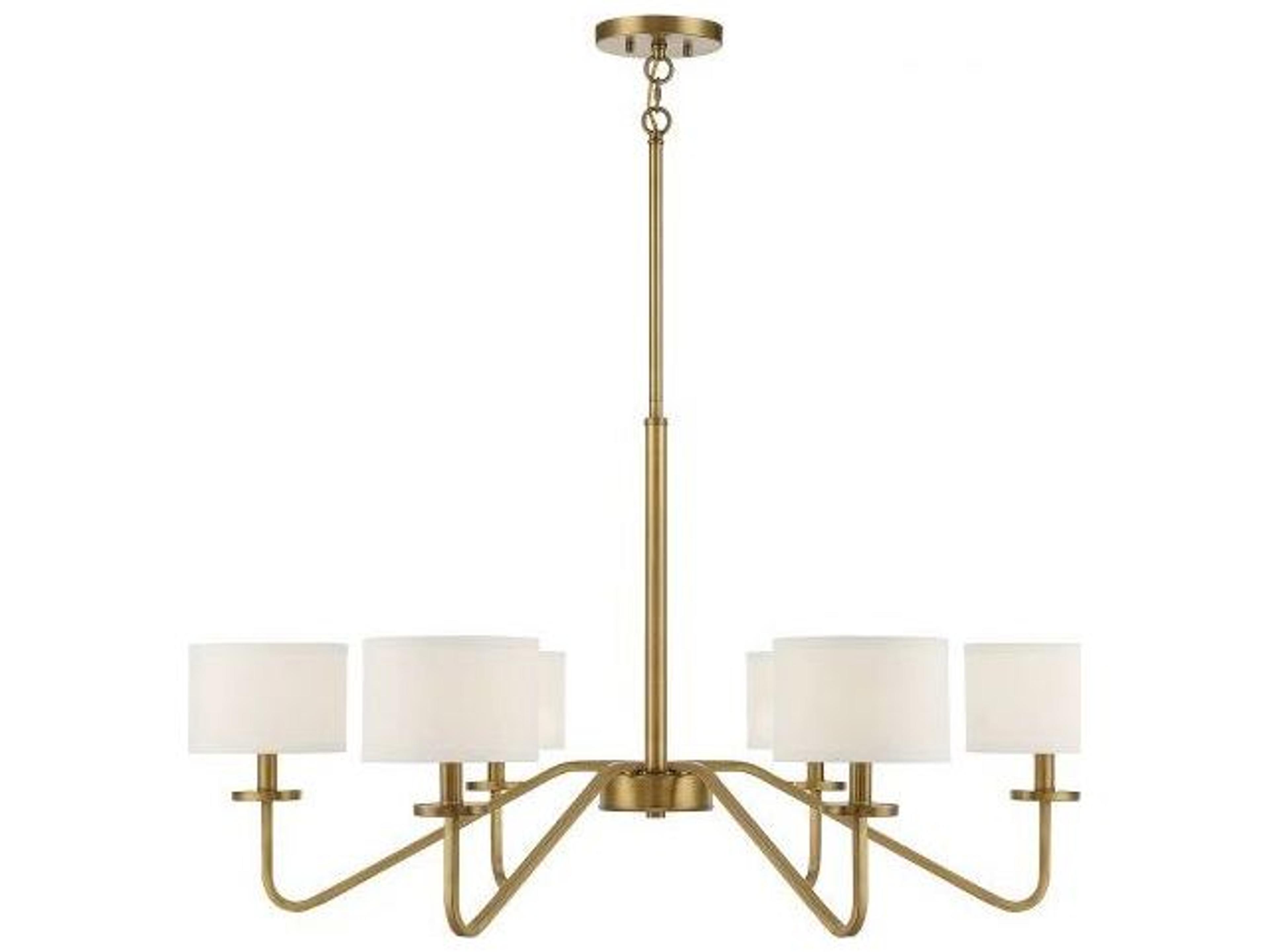 Savoy House Meridian 6-Light Natural Brass Empire Chandelier