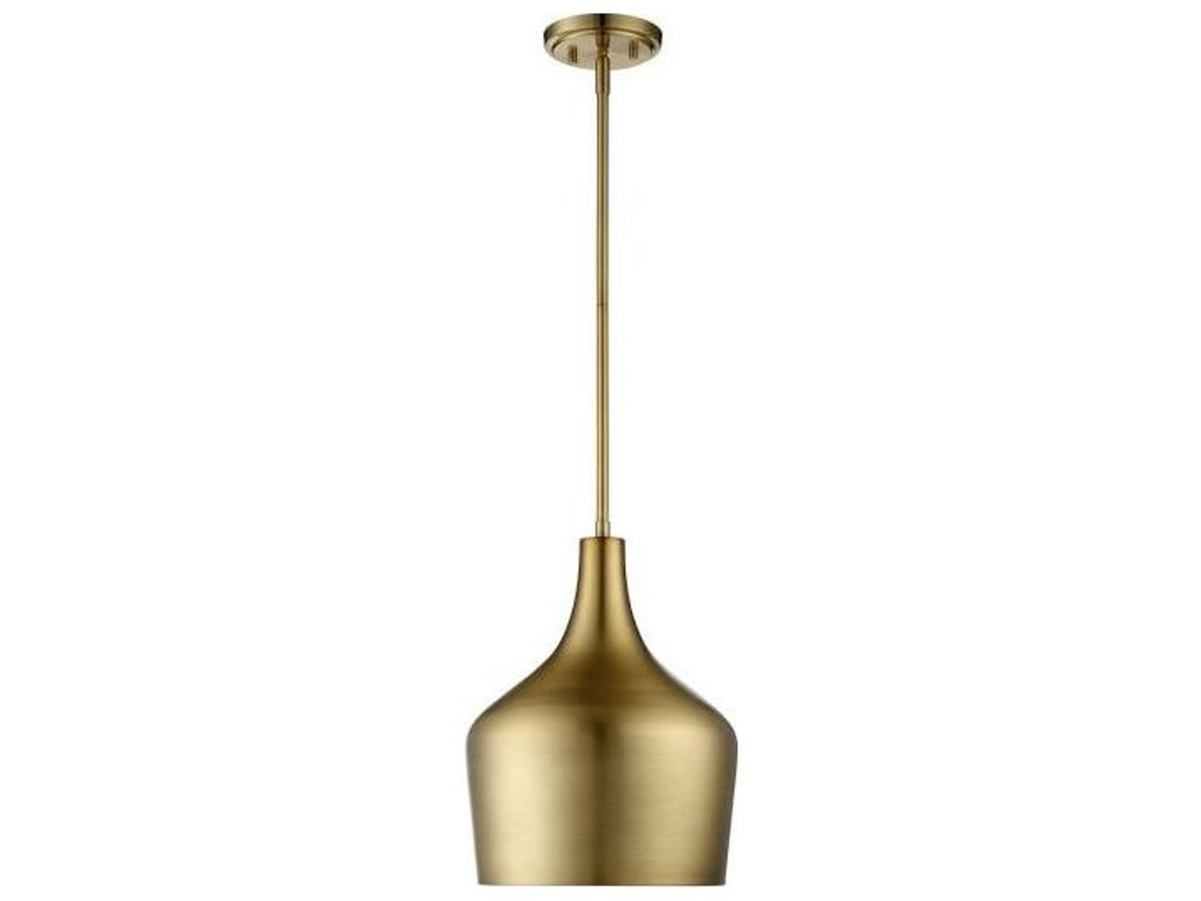 Savoy House Meridian 1-Light Natural Brass Bell Mini Pendant
