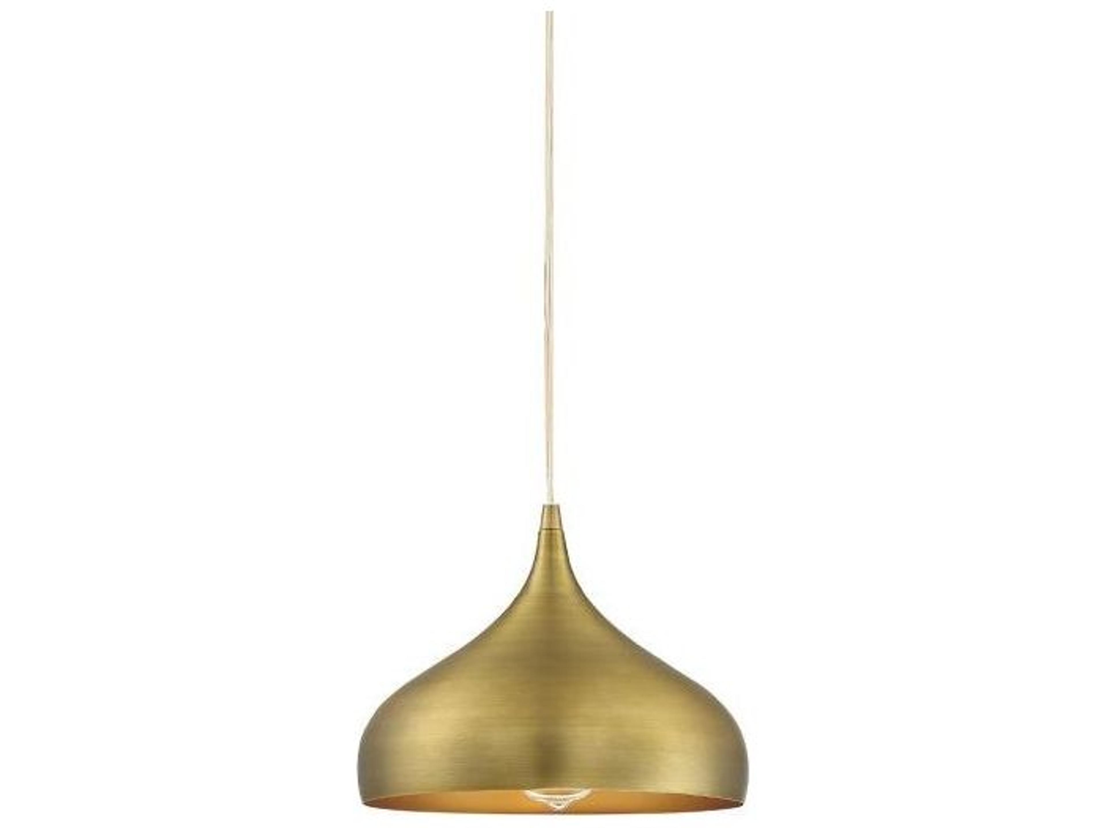 Savoy House Meridian 1-Light Natural Brass Bell Mini Pendant